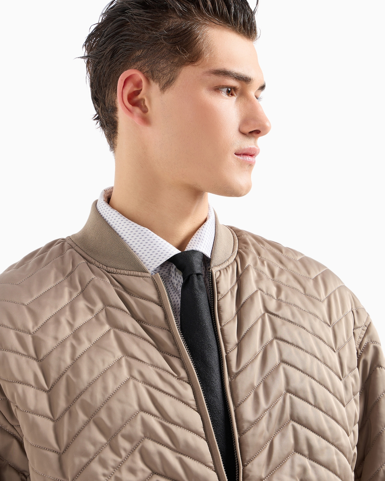 Reversible bomber jacket in quilted technical satin - 7