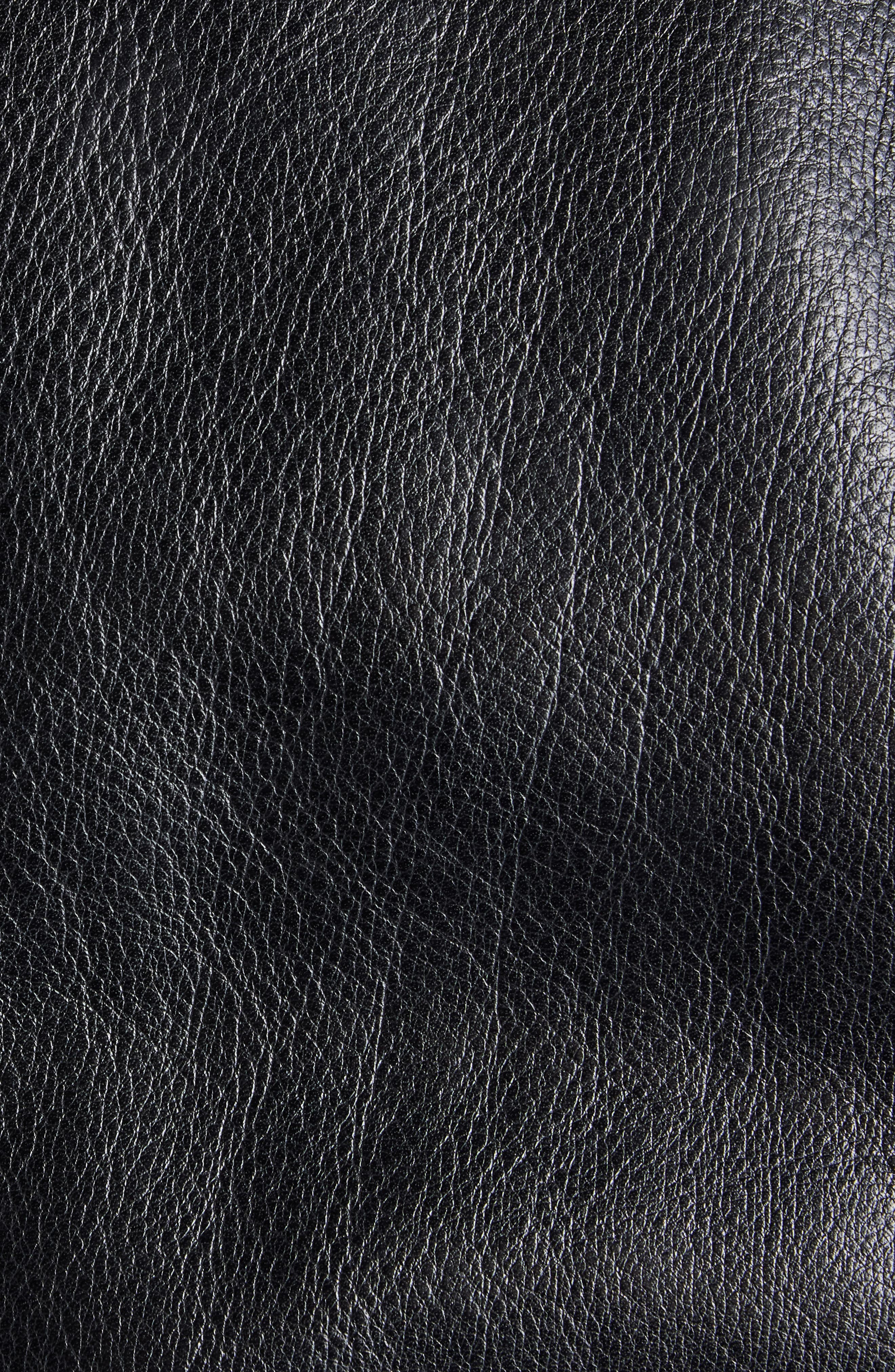 Isabel Marant Briyana Leather Moto Jacket with Genuine Shearling Trim in Black at Nordstrom - 6