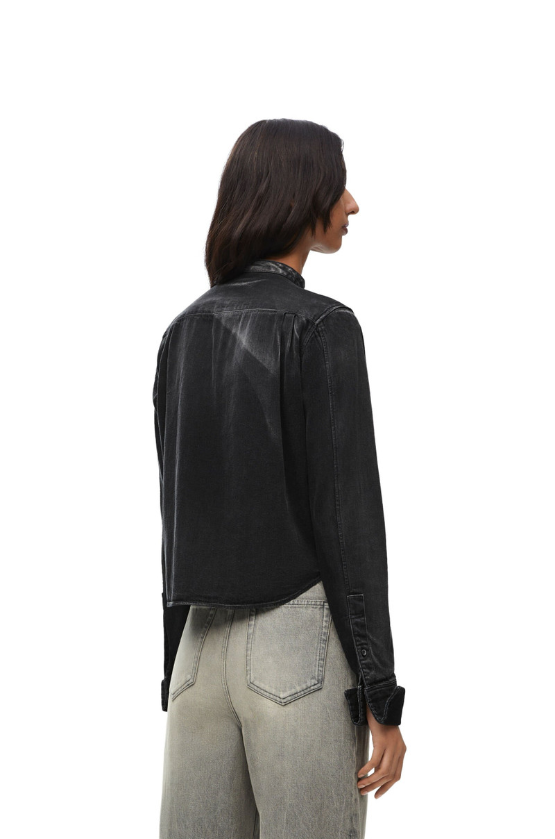 Pleated shirt in denim 4