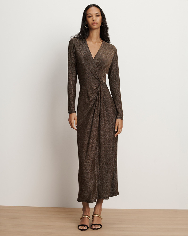VERONICA BEARD NEOMIE METALLIC MIDI DRESS outlook
