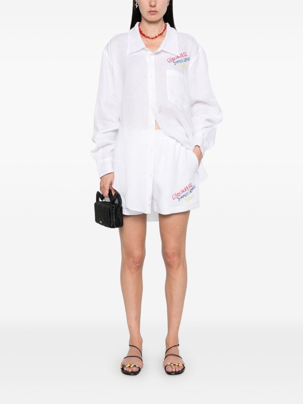 logo-embroidered shorts - 2
