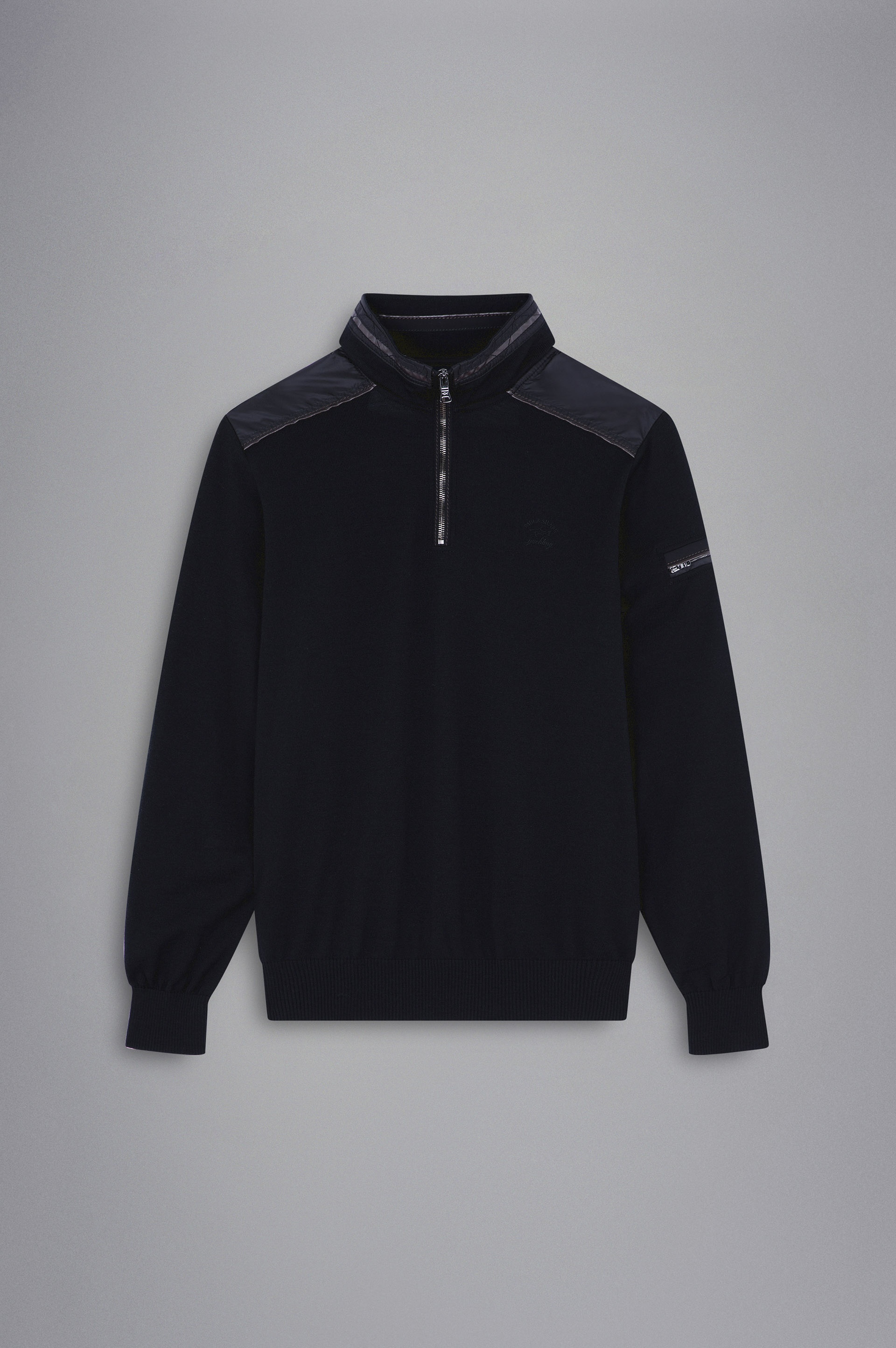MERINO WOOL SWEATER WITH NYLON DETAILS - 1