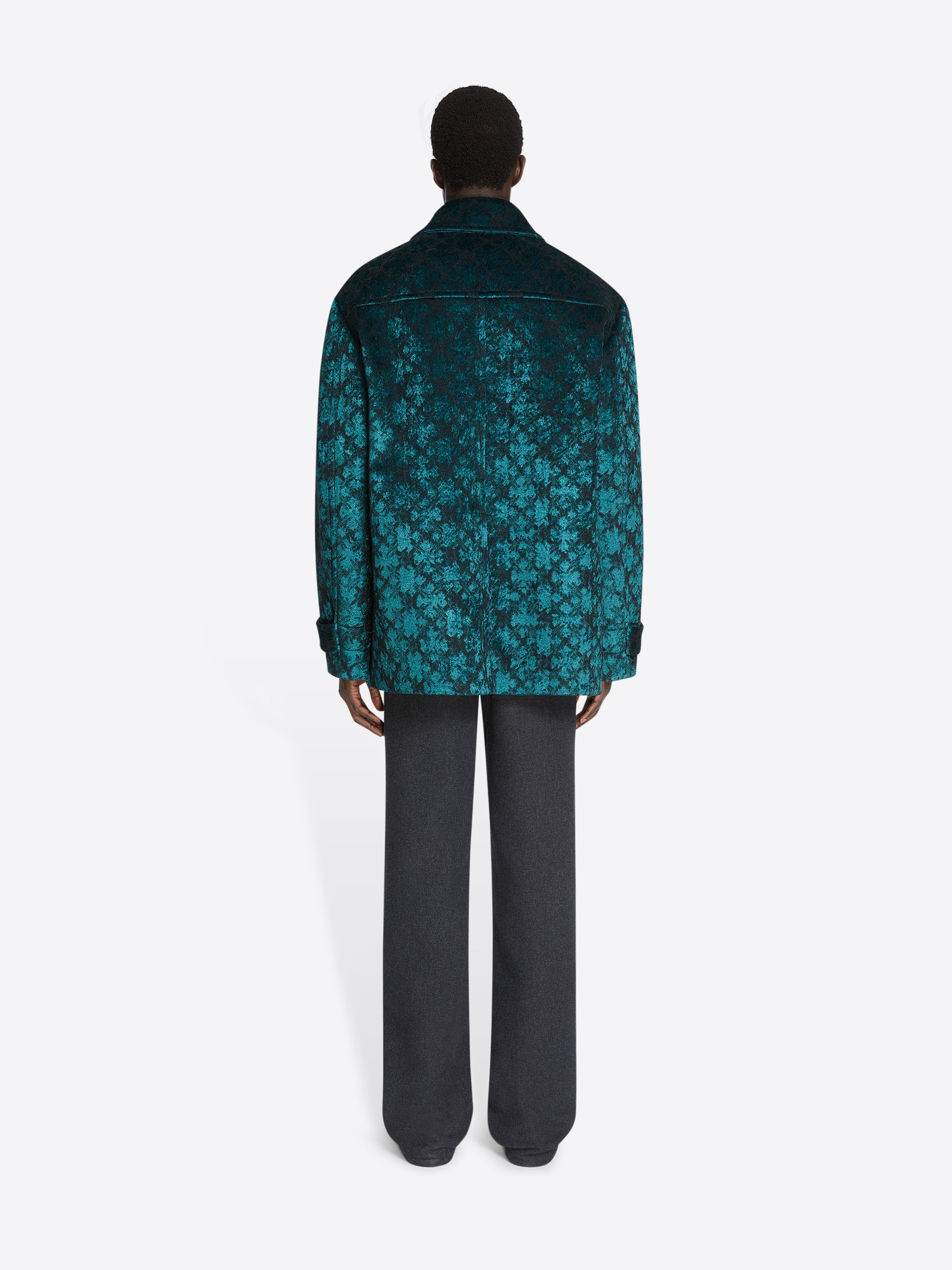 JACQUARD DUFFLE COAT - 4