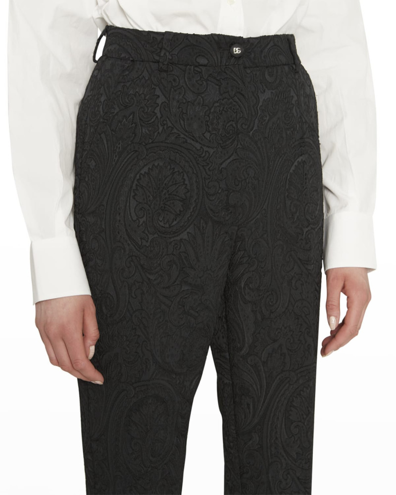 Jacquard High-Waisted Straight-Leg Pants 5