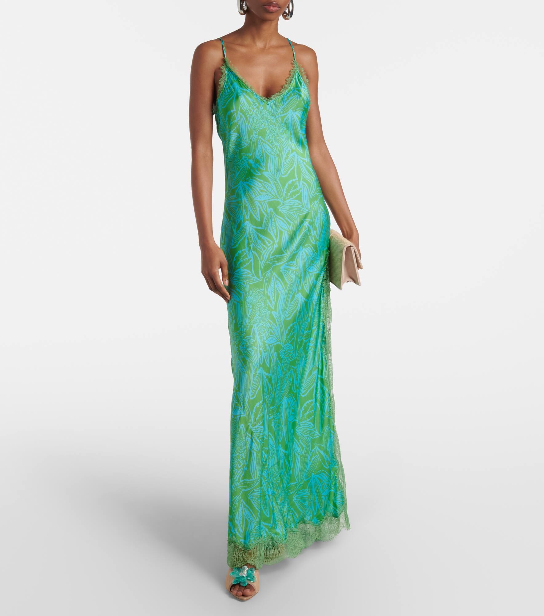 Lucia floral open-back slip dress - 2