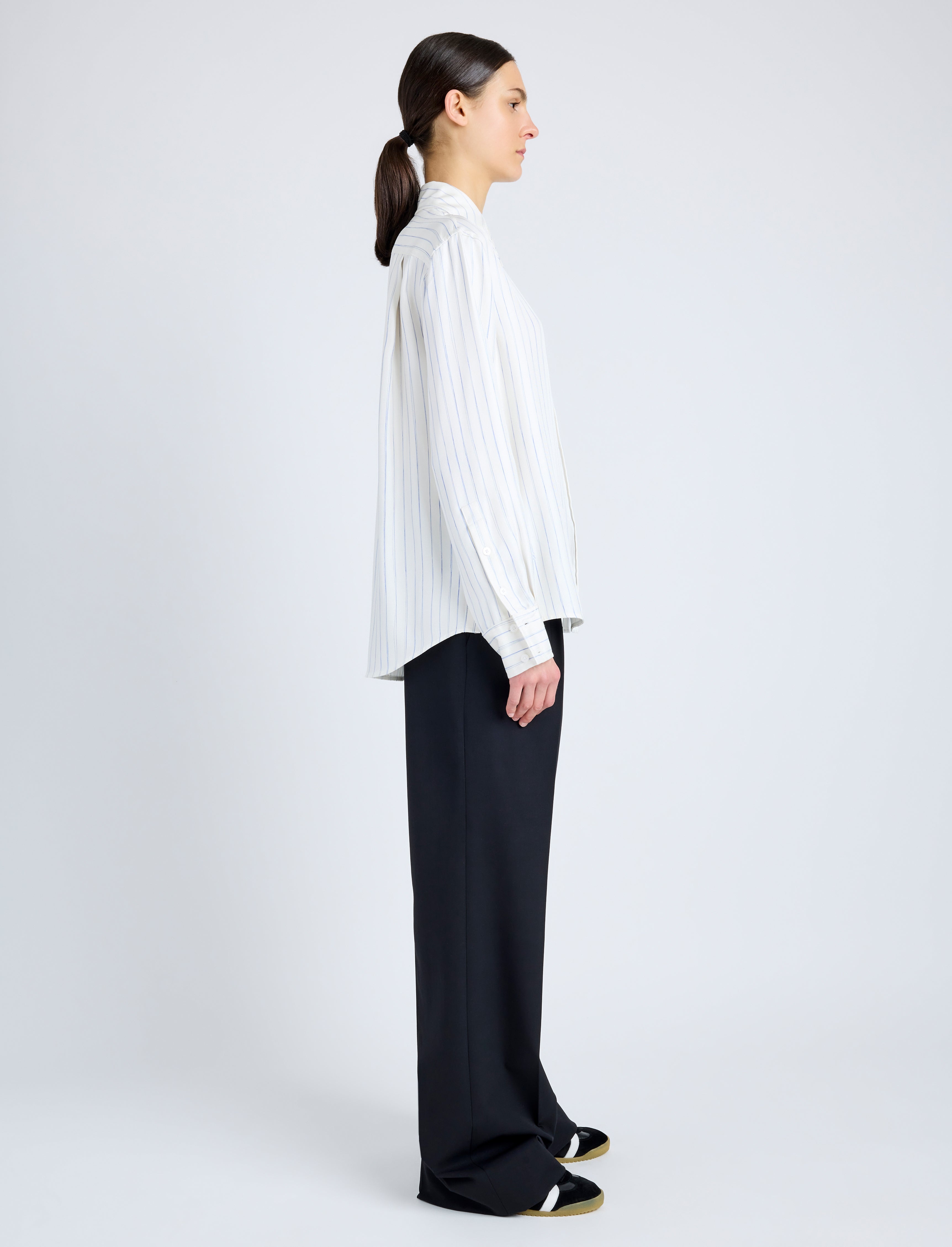 Madison Top in Stripe Silk Twill - 4