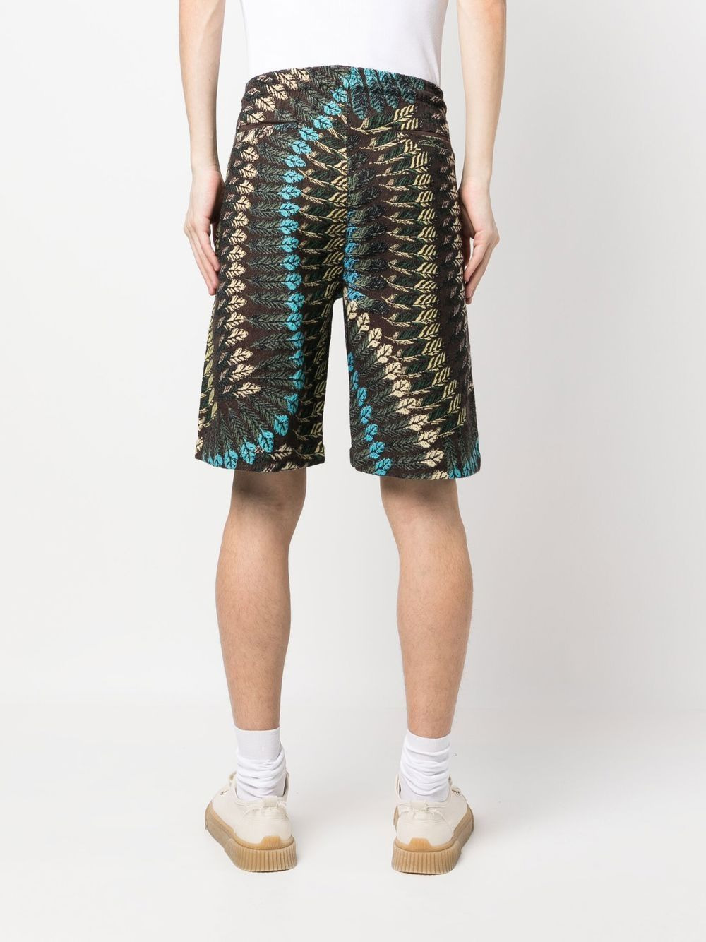feather-print straight-leg shorts - 4
