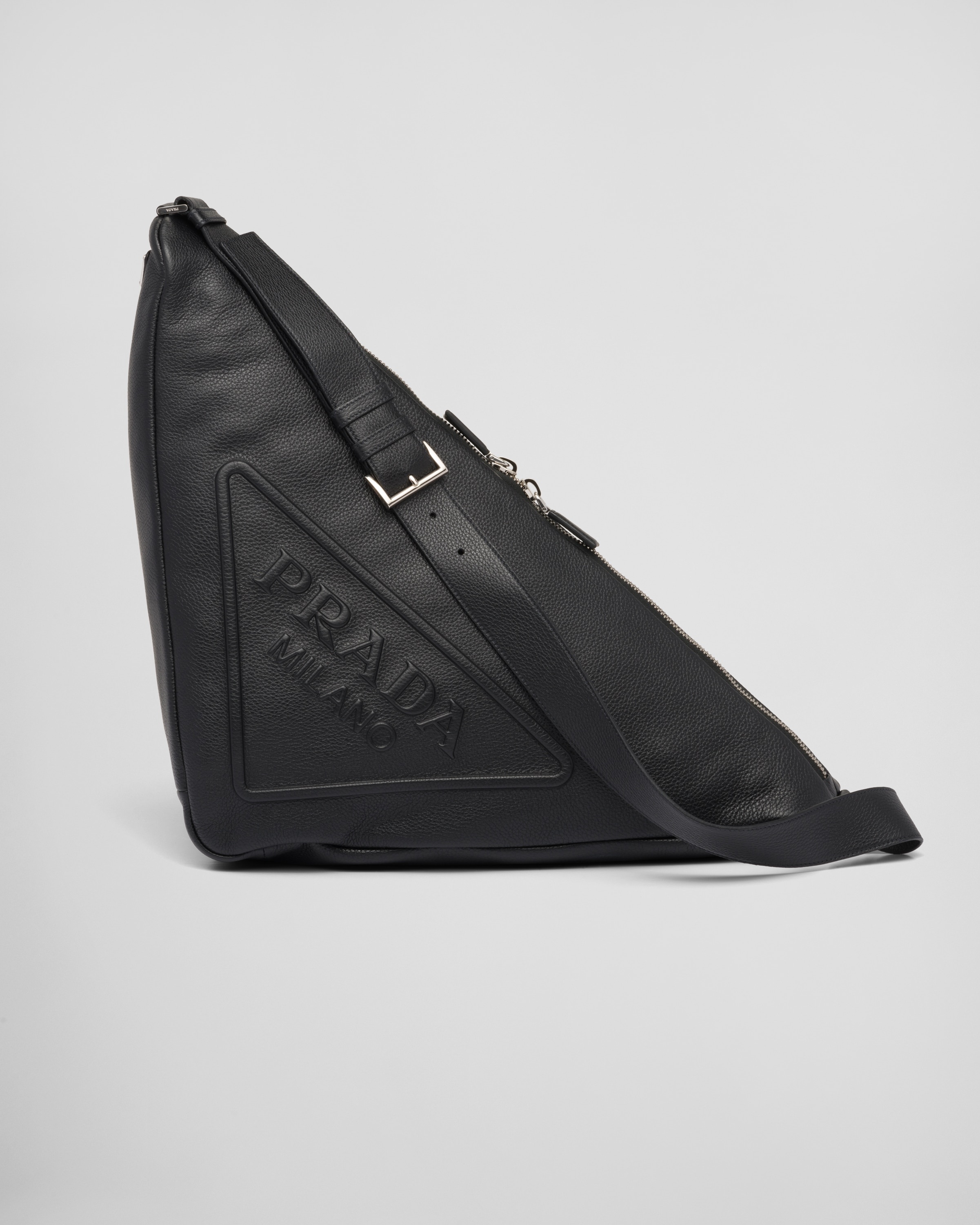 Prada Reimagines Its Iconic Triangle Logo as a Duffel for Men's