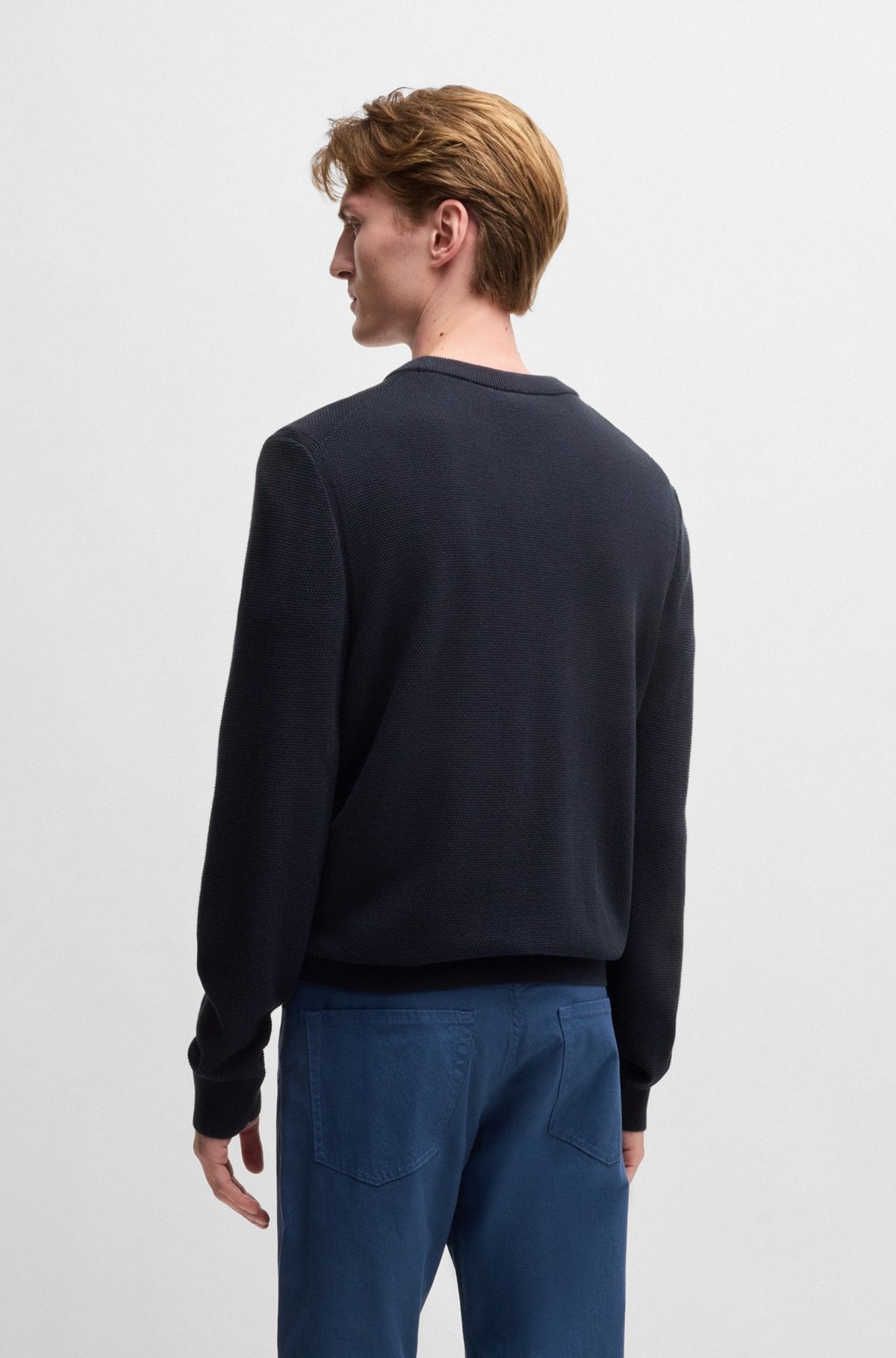 MICRO-STRUCTURED SWEATER IN COTTON - 5
