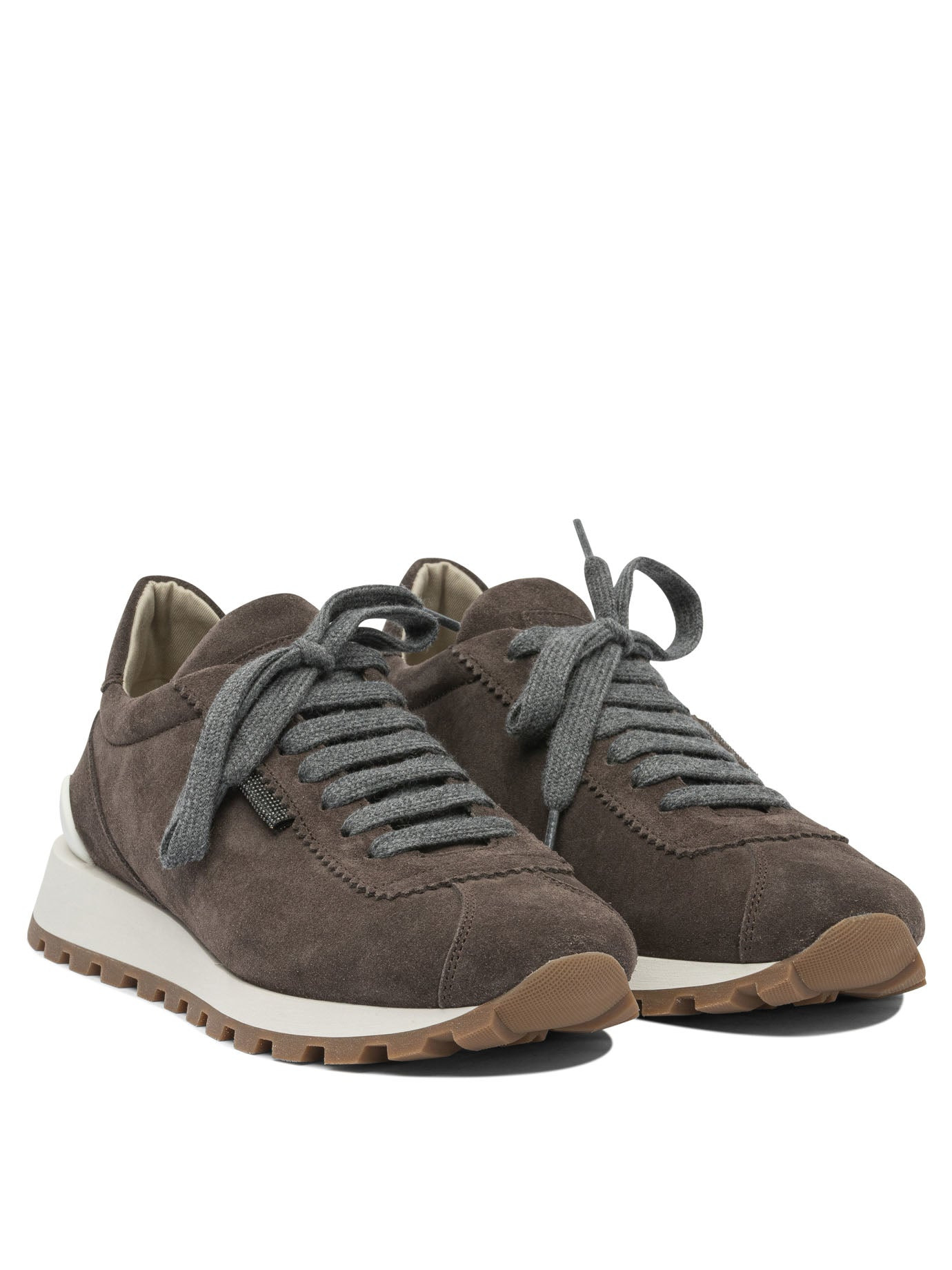 Brunello Cucinelli Suede "runners" Sneakers With Shiny Tab - 2