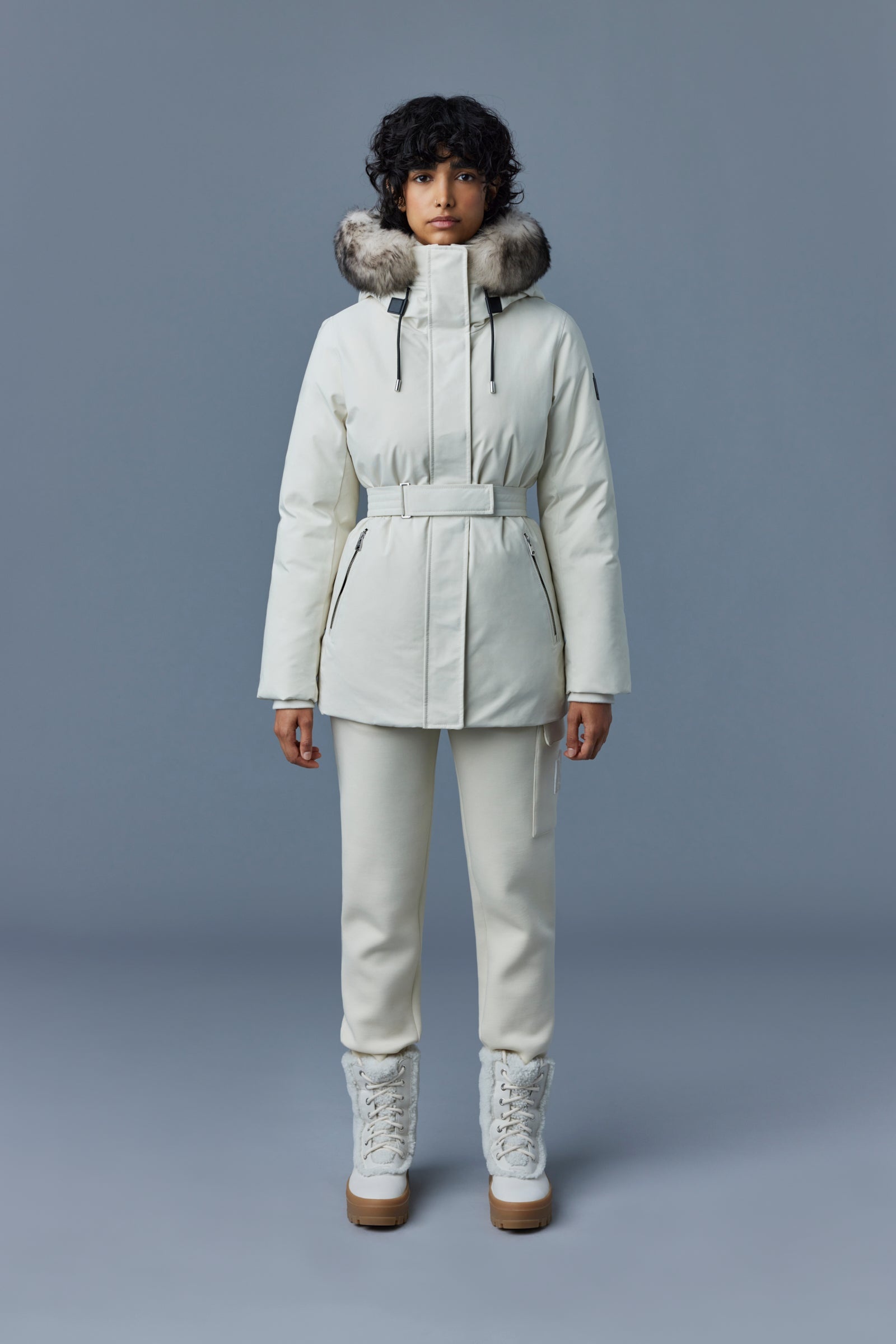 JENI 2-in-1 down parka with removable bib and sheepskin trim - 2