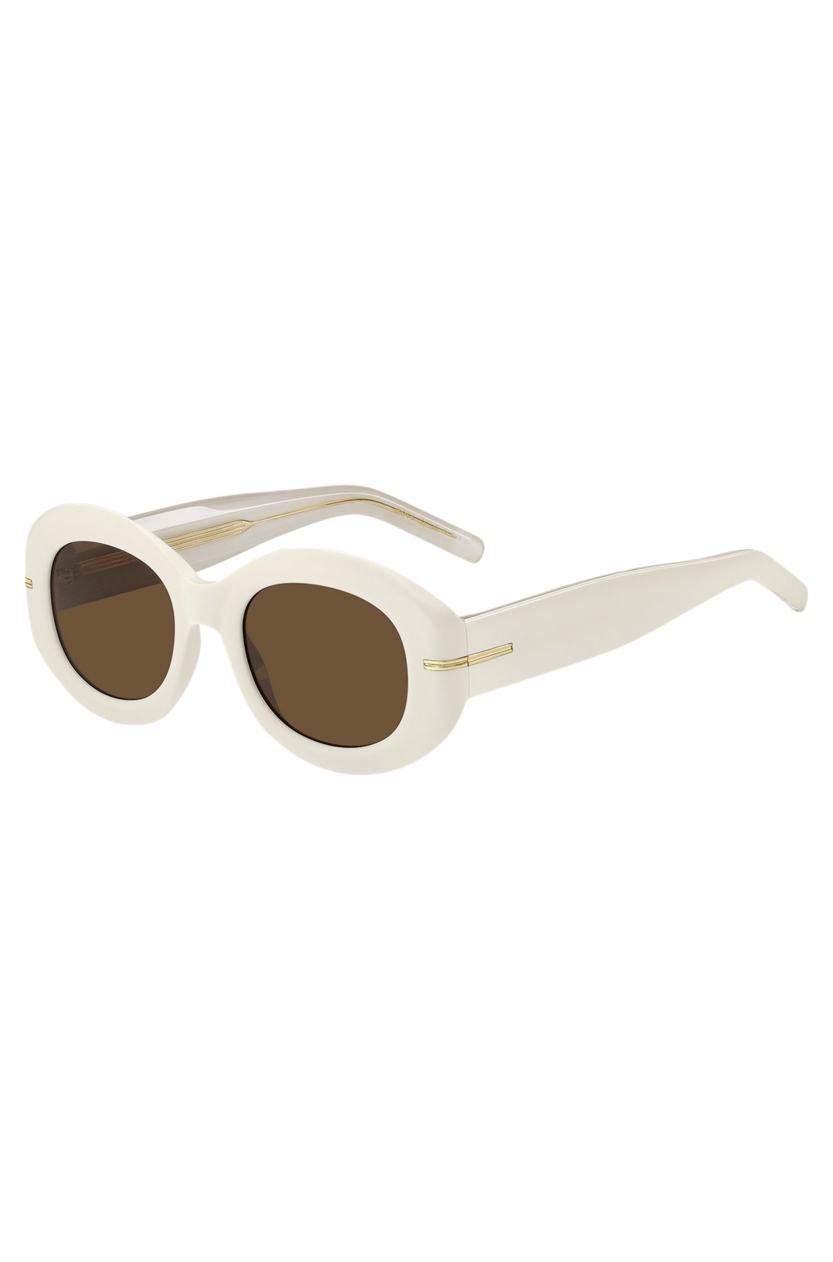 WHITE-ACETATE SUNGLASSES WITH SIGNATURE GOLD-TONE DETAIL - 3