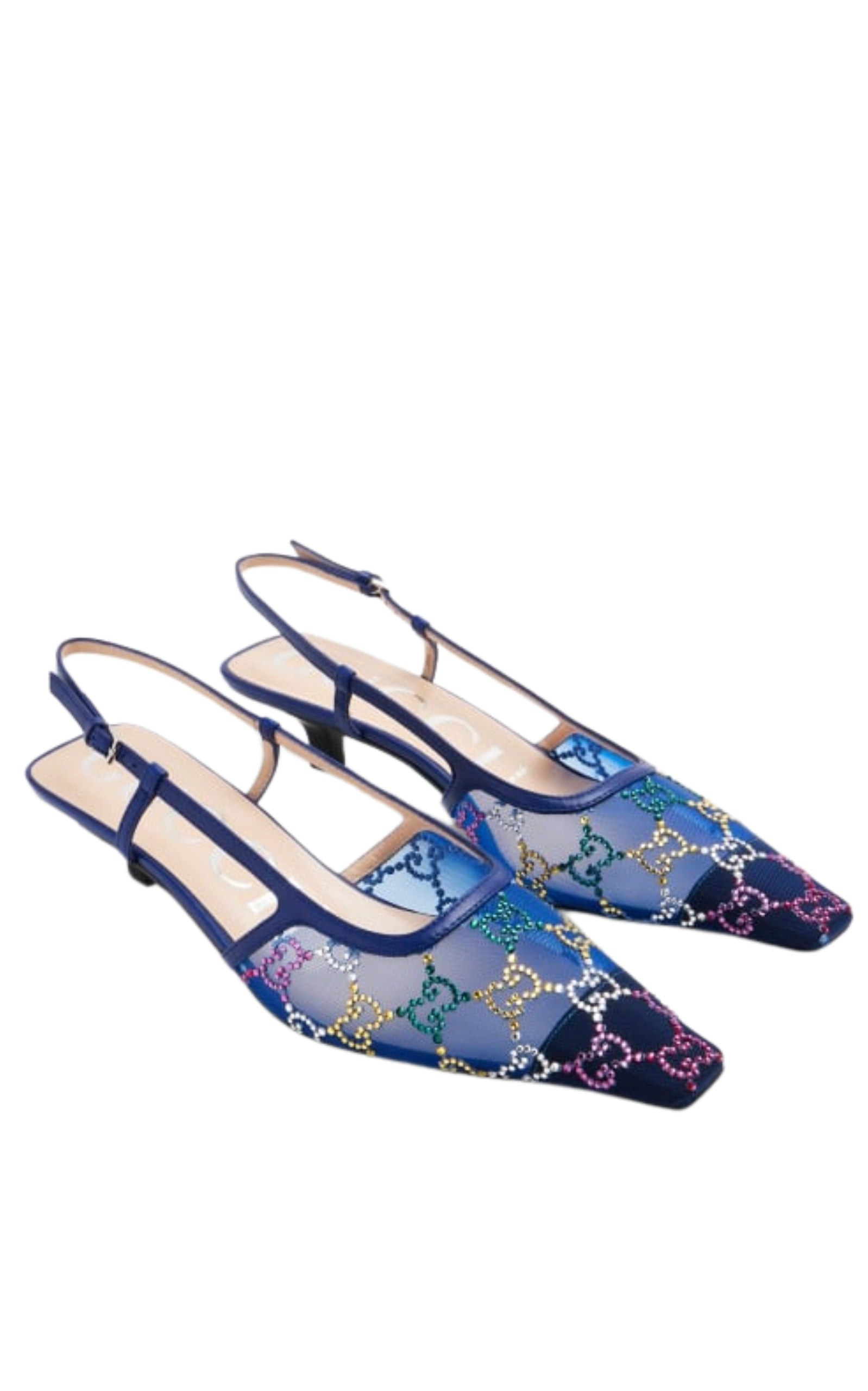 GG Crystal Slingback Heels 30mm - 5