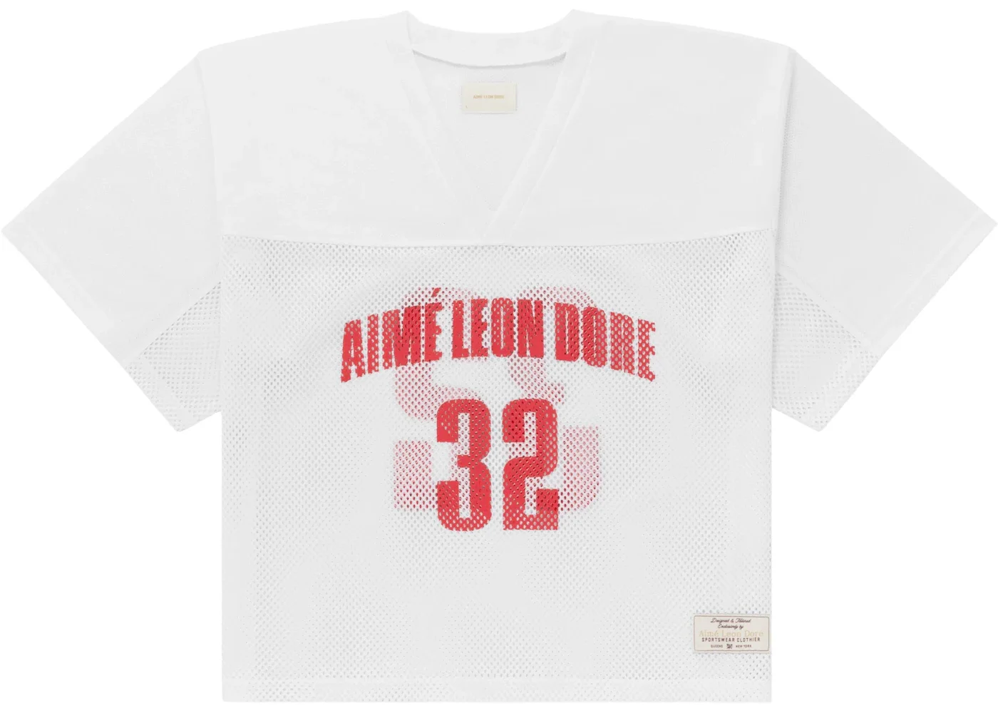 Aime Leon Dore Cropped Practice Jersey White/Red - 1