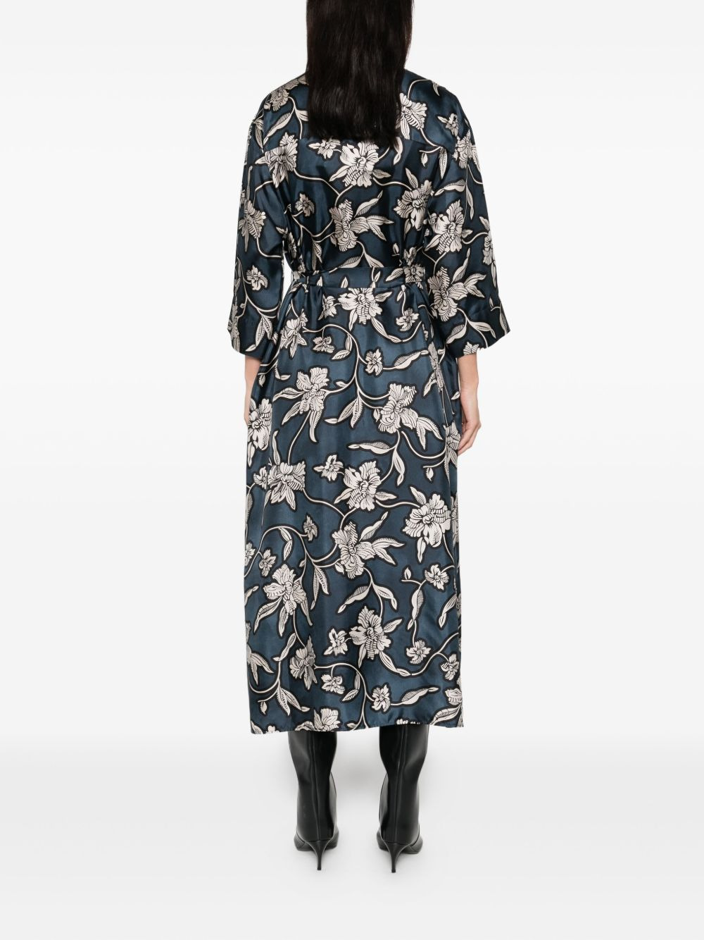 floral-print shirt dress - 4