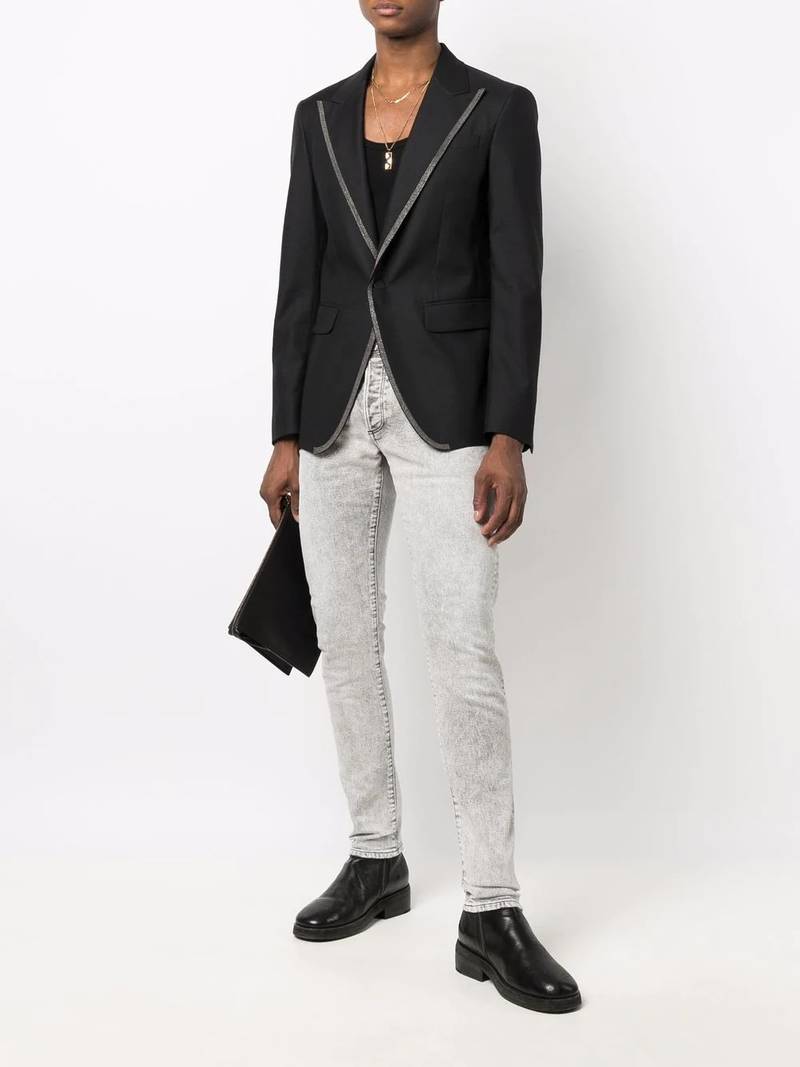 DSQUARED2 contrast-trim single-breasted blazer outlook