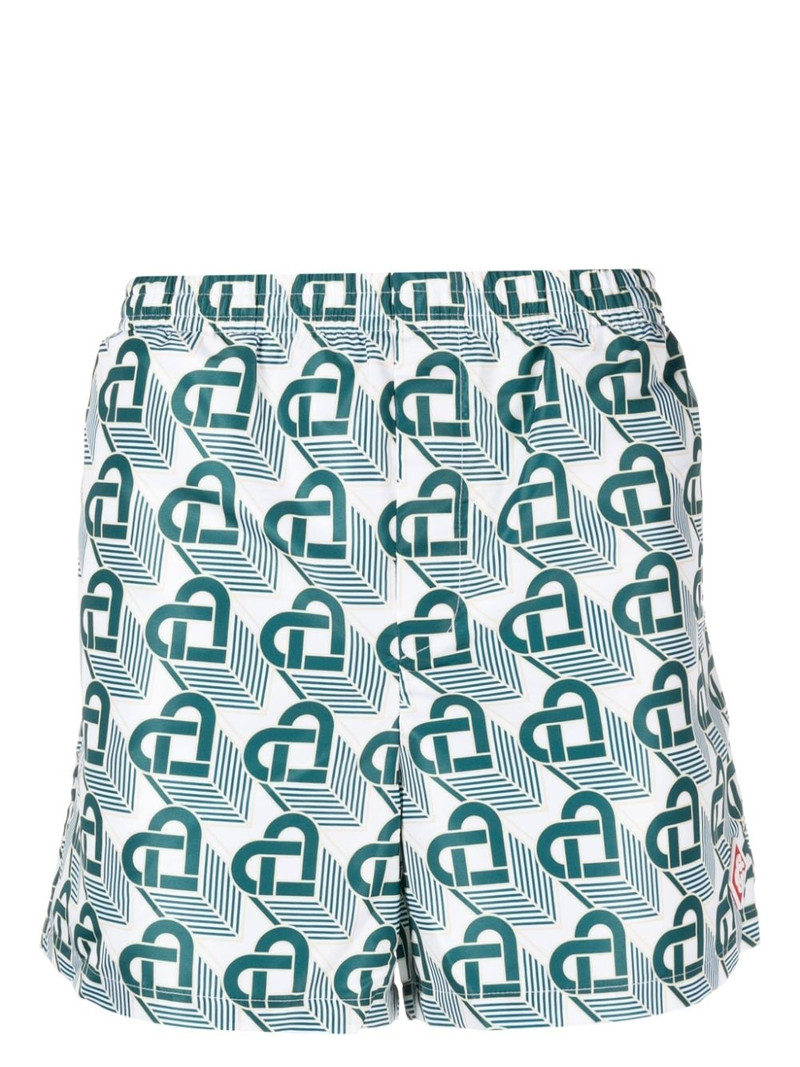 Heart Monogram-print swim shorts 1