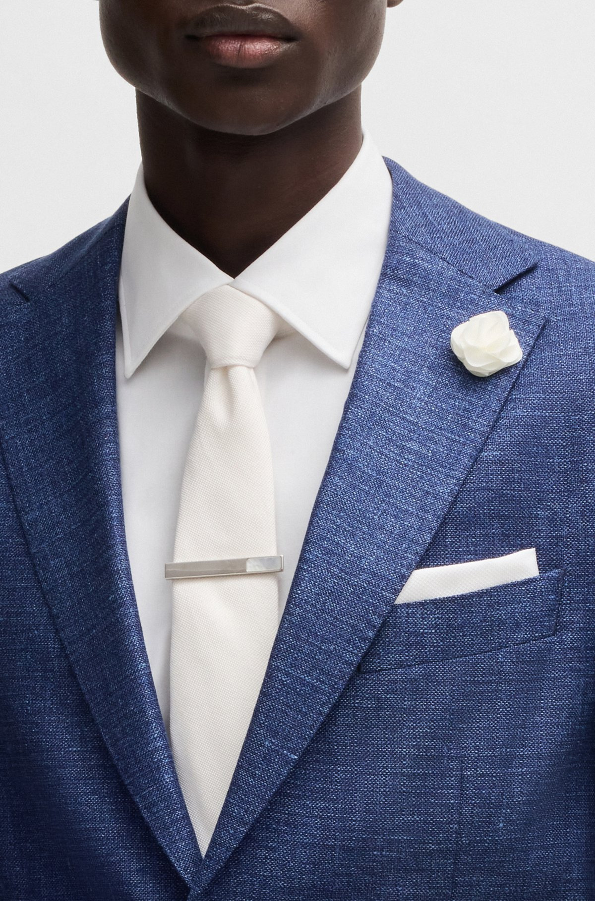 SLIM-FIT BLAZER IN MICRO-PATTERNED FABRIC - 5