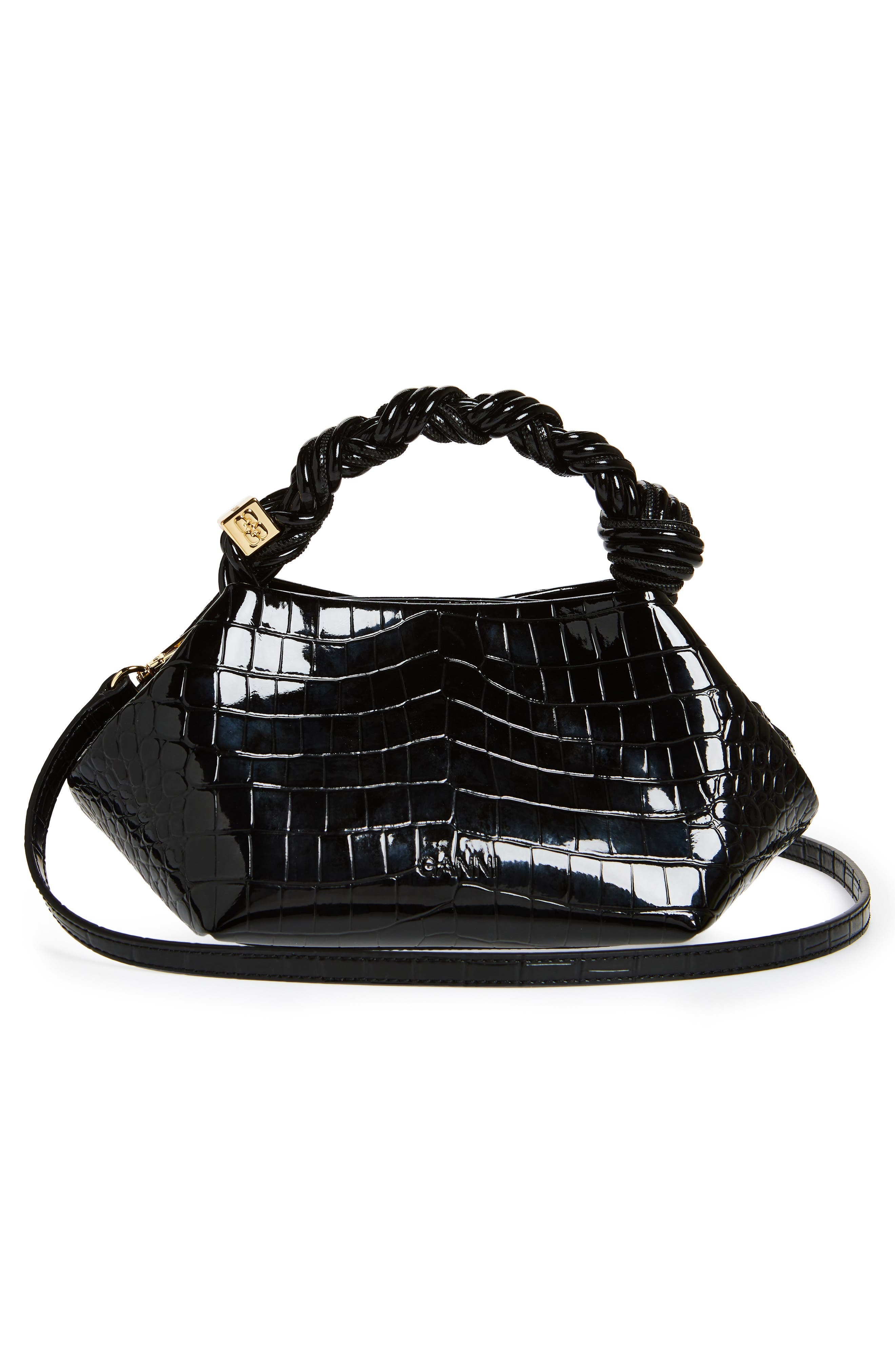 Ganni Bou Crossbody Bag in Black Croc at Nordstrom - 2