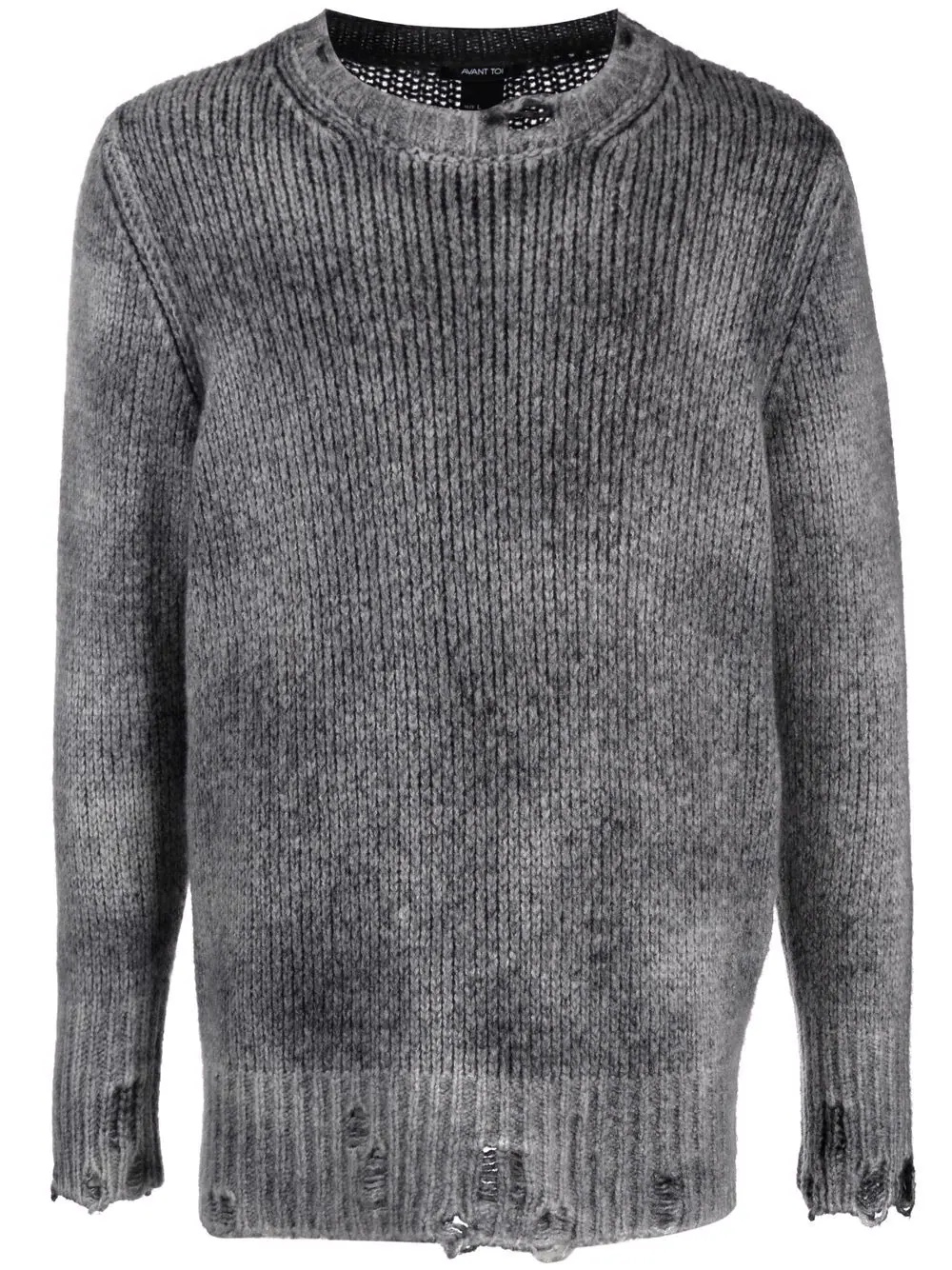 destroyed knitted crewneck sweater - 1