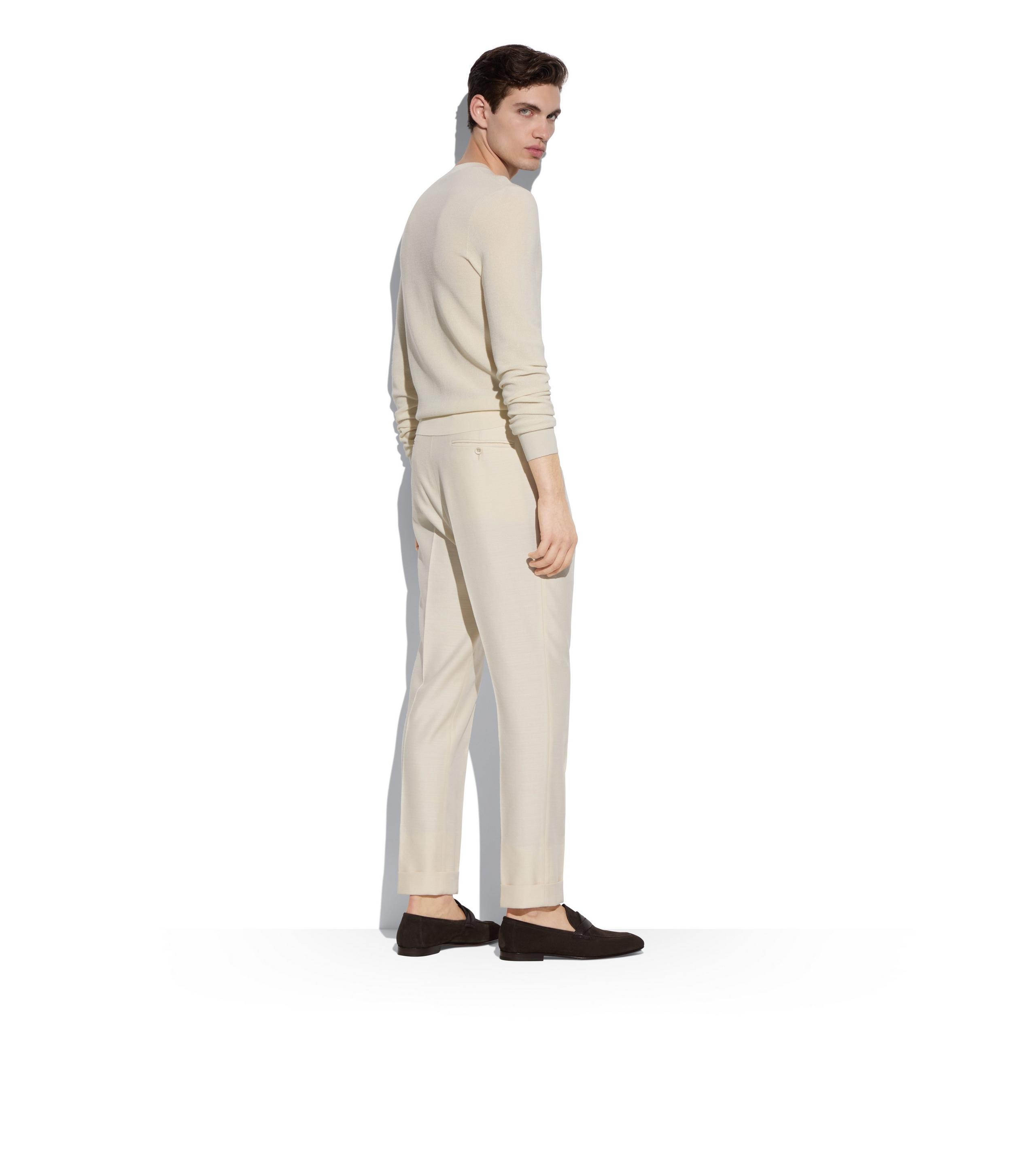 TEXTURED SILK MERINO CREW NECK - 3