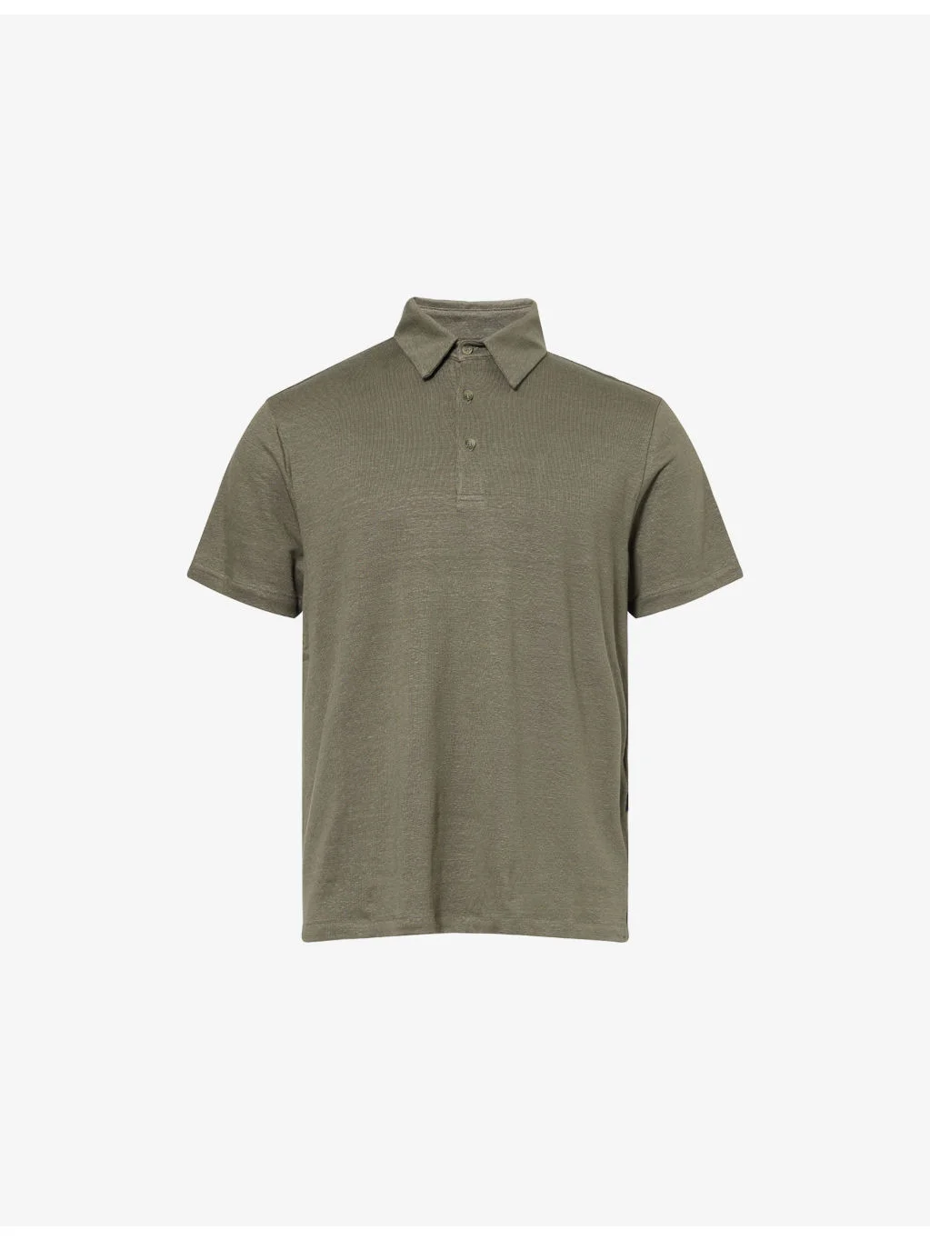 Relaxed-Fit Linen-Blend Polo Top - 1