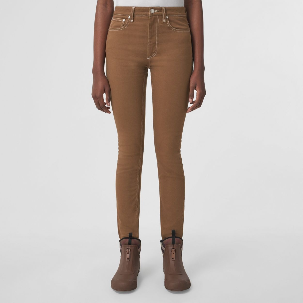 Skinny Fit Logo Detail Stretch Denim Jeans - 1