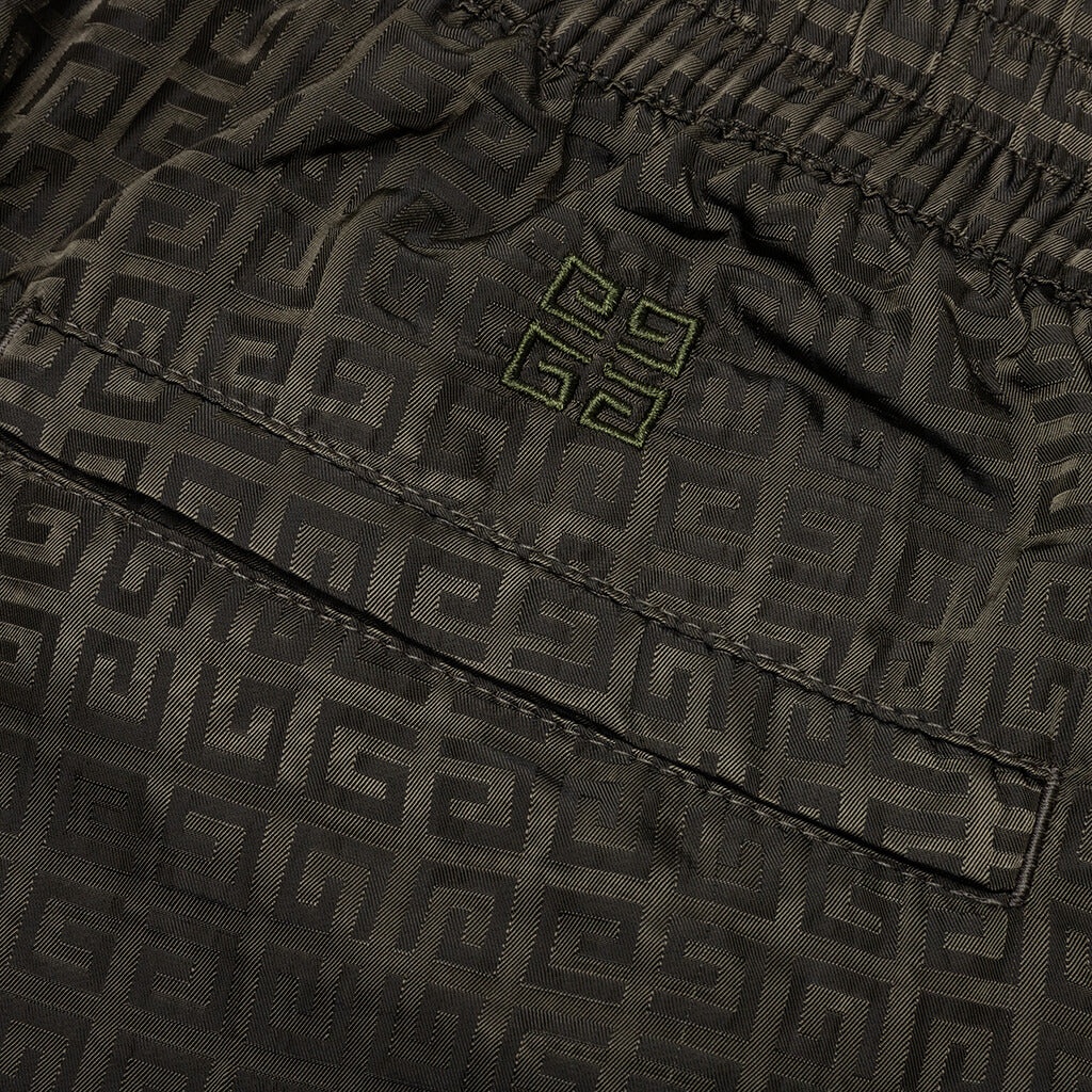 GIVENCHY GARMENT DYE EMBROIDERED JOGGERS - MILITARY GREEN - 6