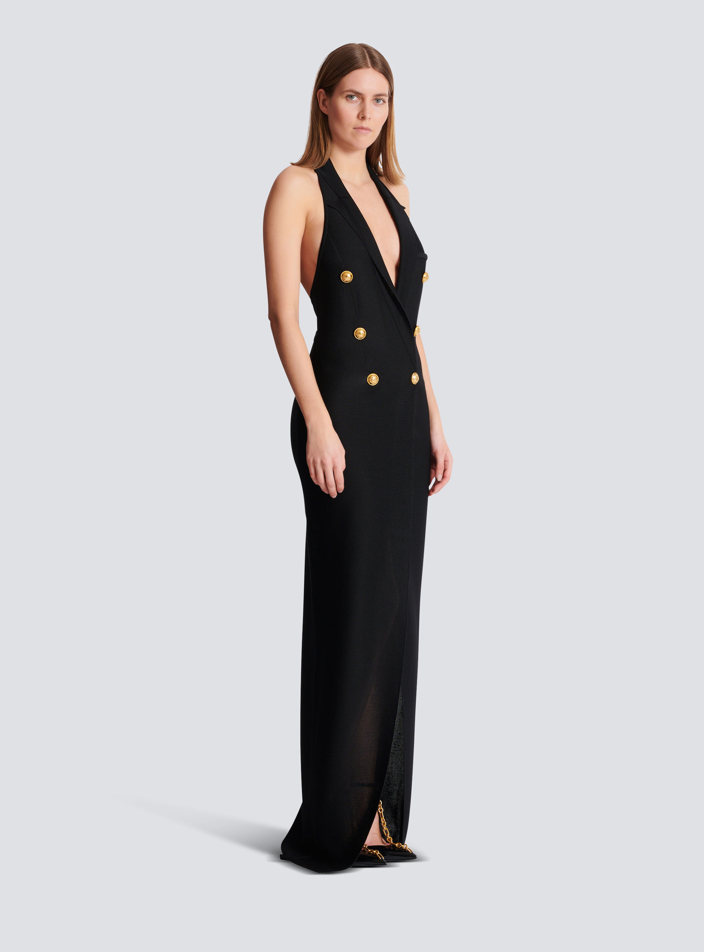Long halterneck knit dress - 3