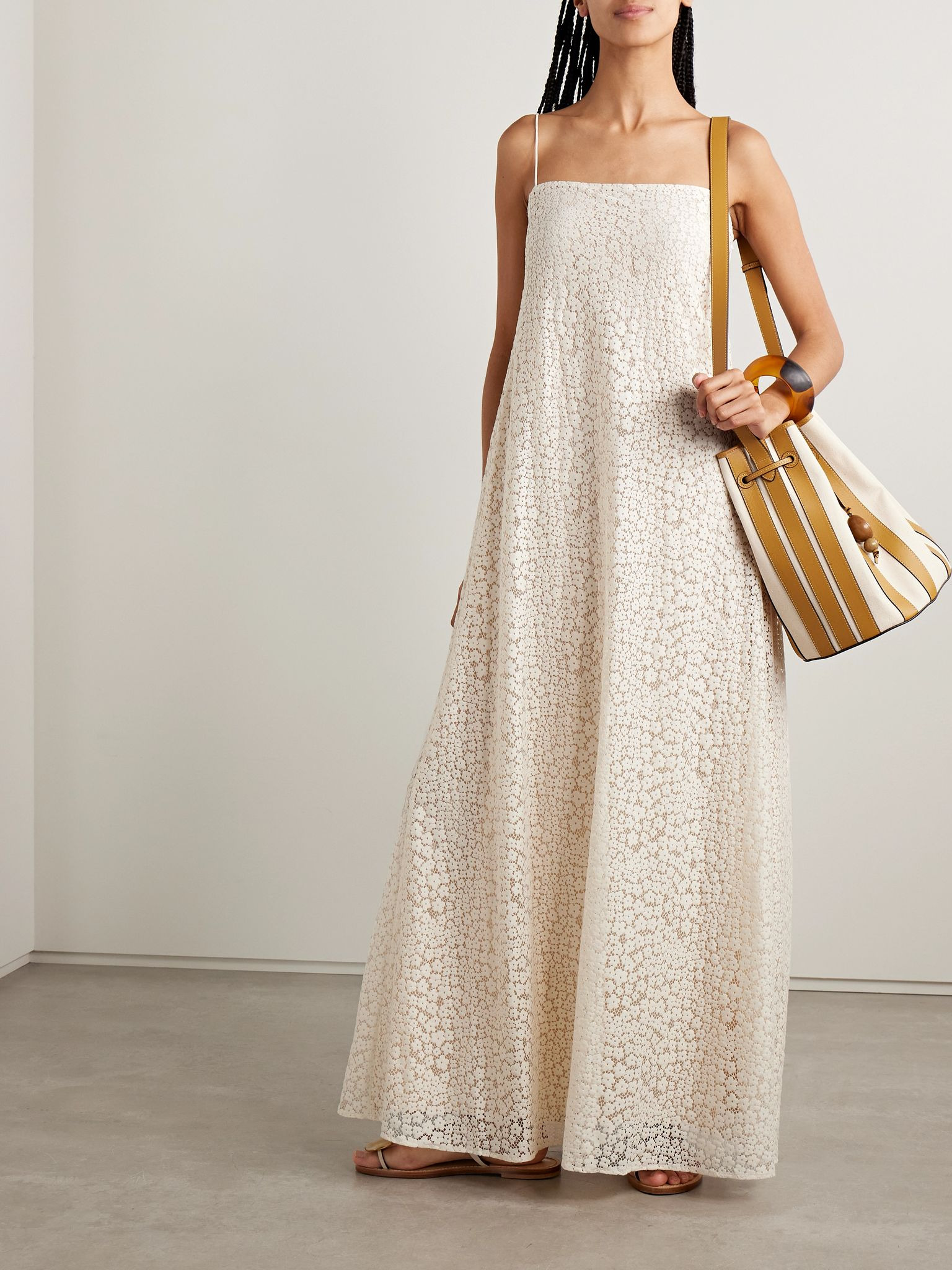 Delfina organic cotton-blend guipure lace maxi dress Ivory - 2