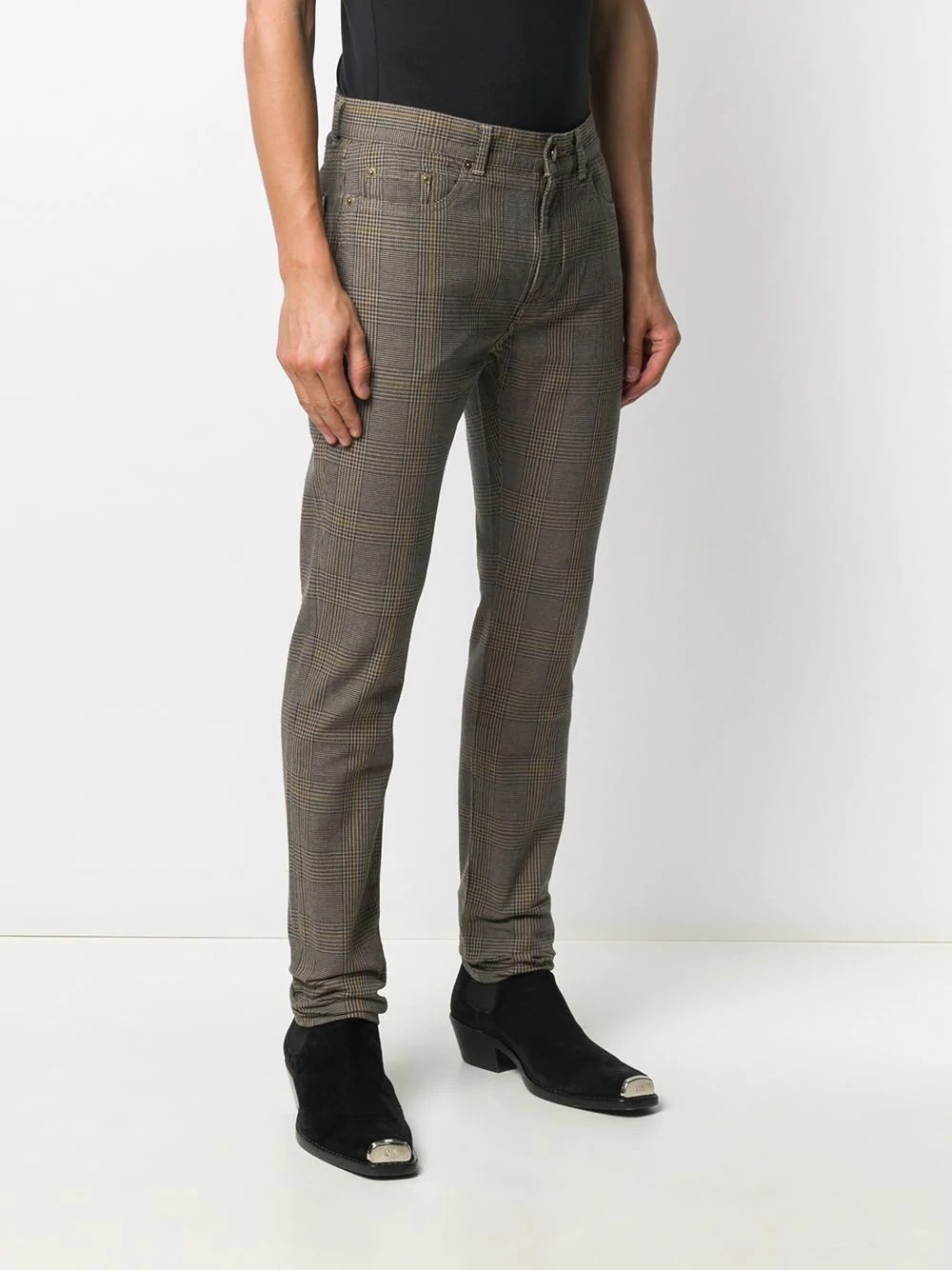 micro check skinny trousers - 3