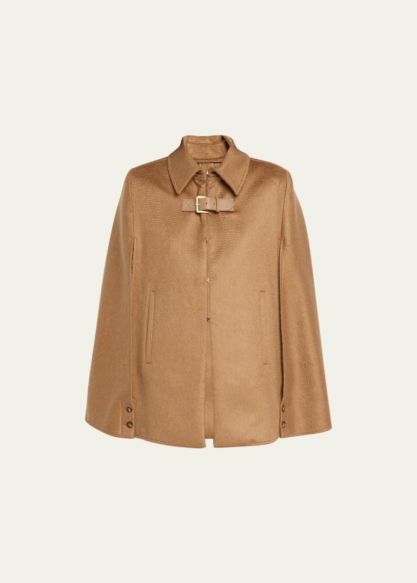 Obliqua Structured Cashmere-Blend Cape - 1