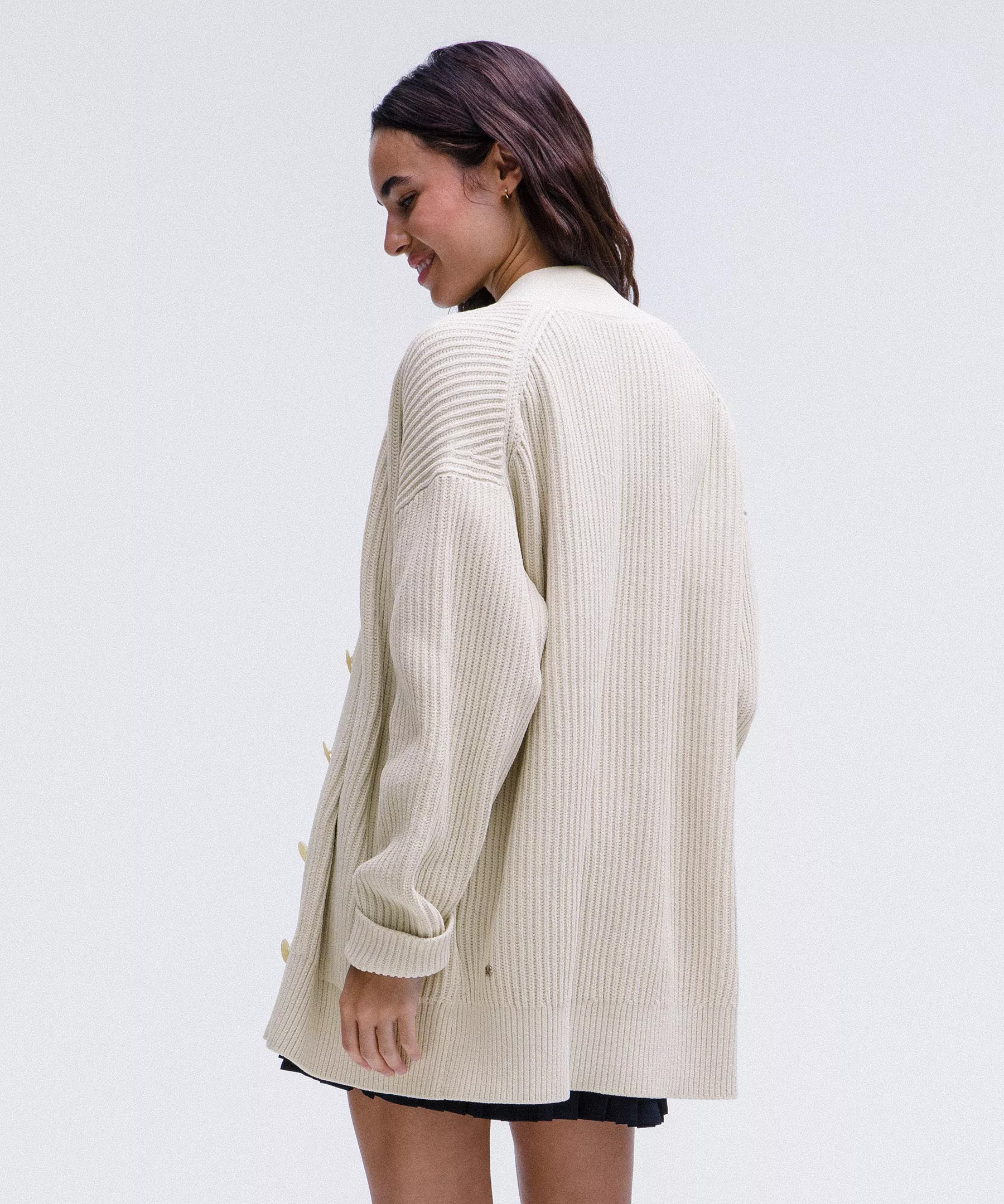 Knit Button-Front Cardigan - 3