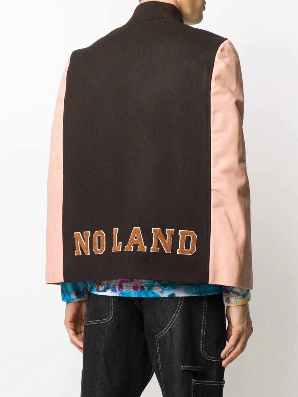 appliqué-detailing bomber-style cape - 4