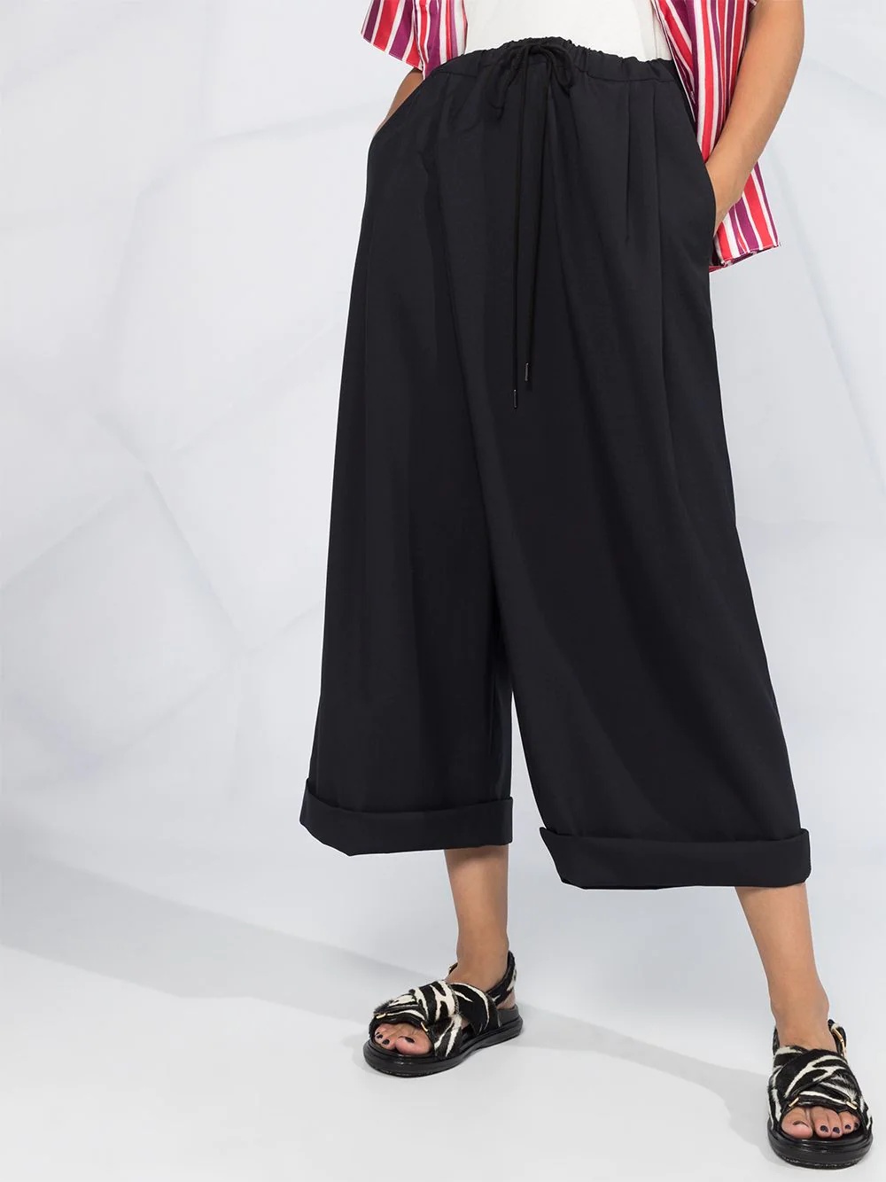 cropped wide-leg trousers - 5