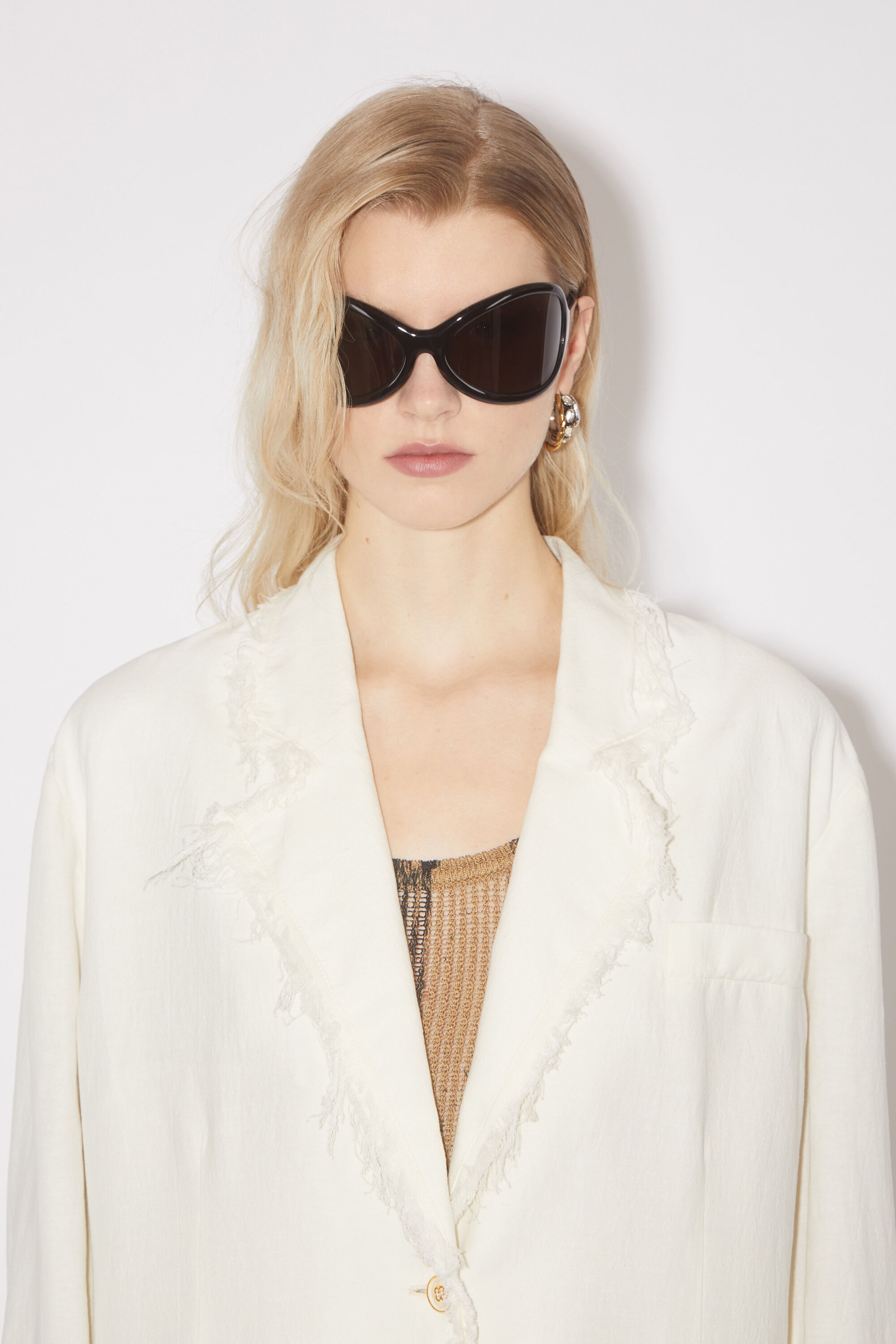 Relaxed fit suit jacket - Warm white - 6