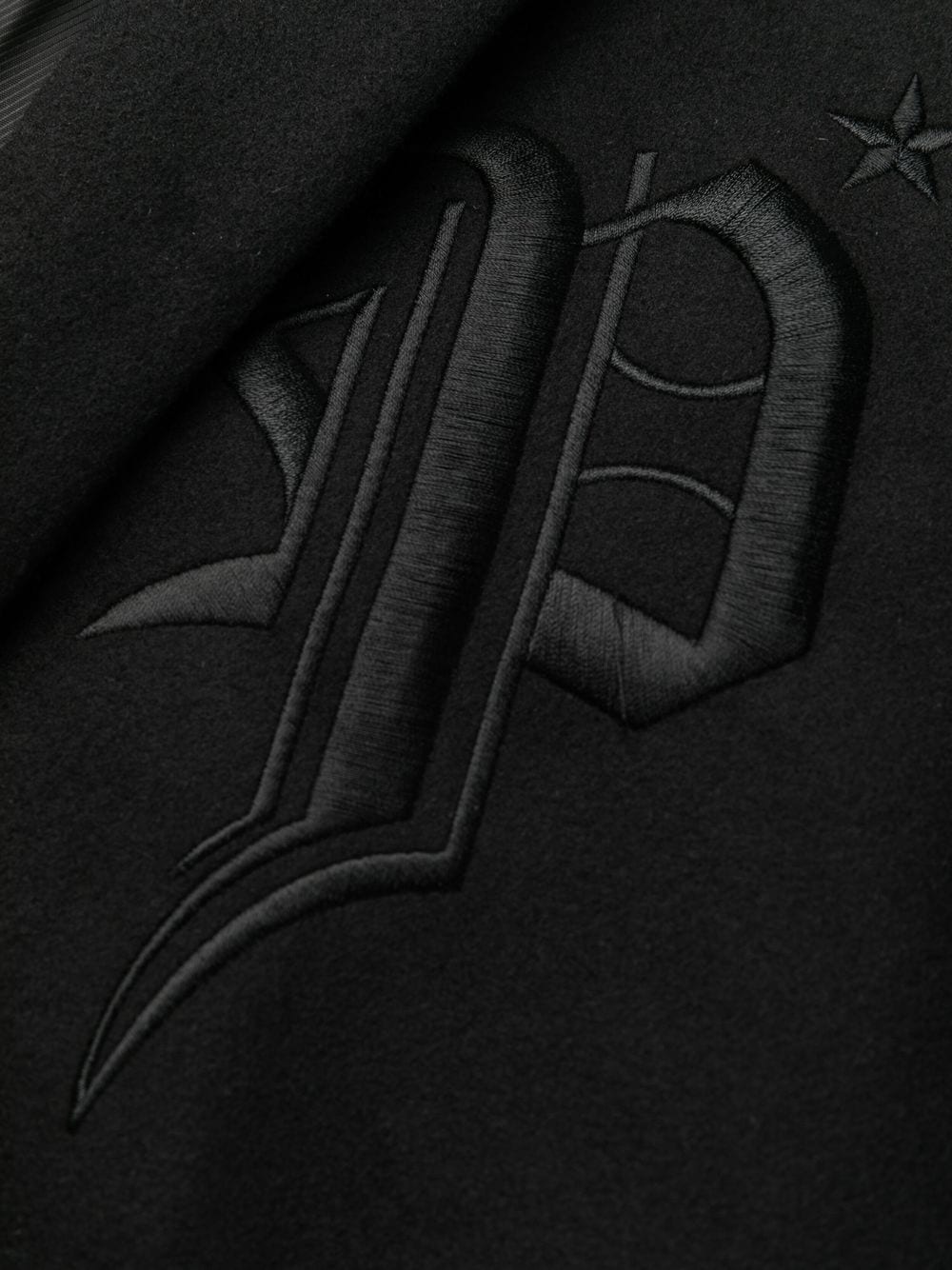 embroidered-logo single-breasted coat - 7