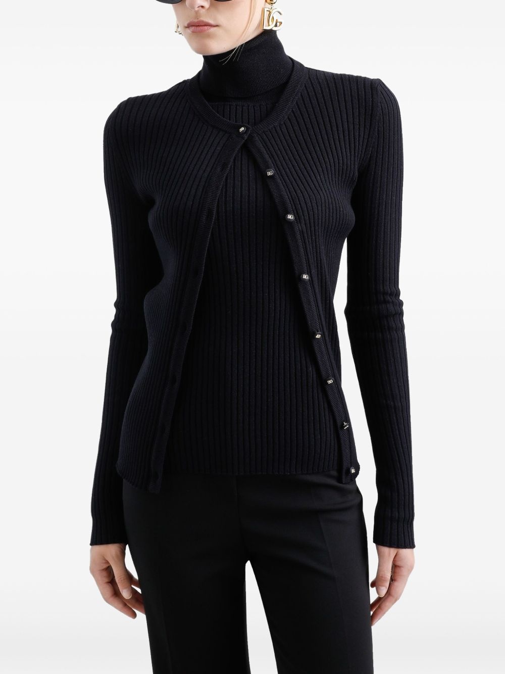 ribbed-knit cardigan - 4