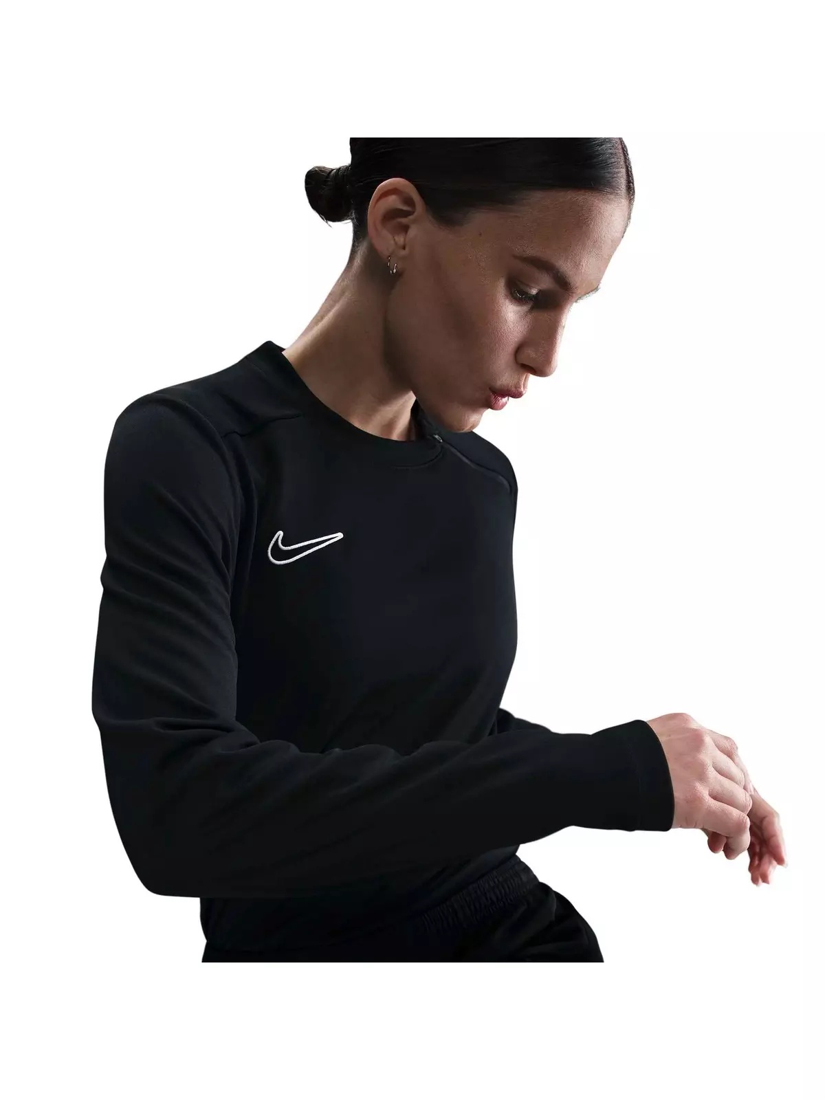 Women's Dri-FIT Crew-Neck Long-Sleeve Soccer Top-Black - 3