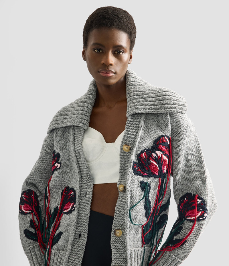 FLORAL EMBROIDERED KNIT CARDIGAN 5