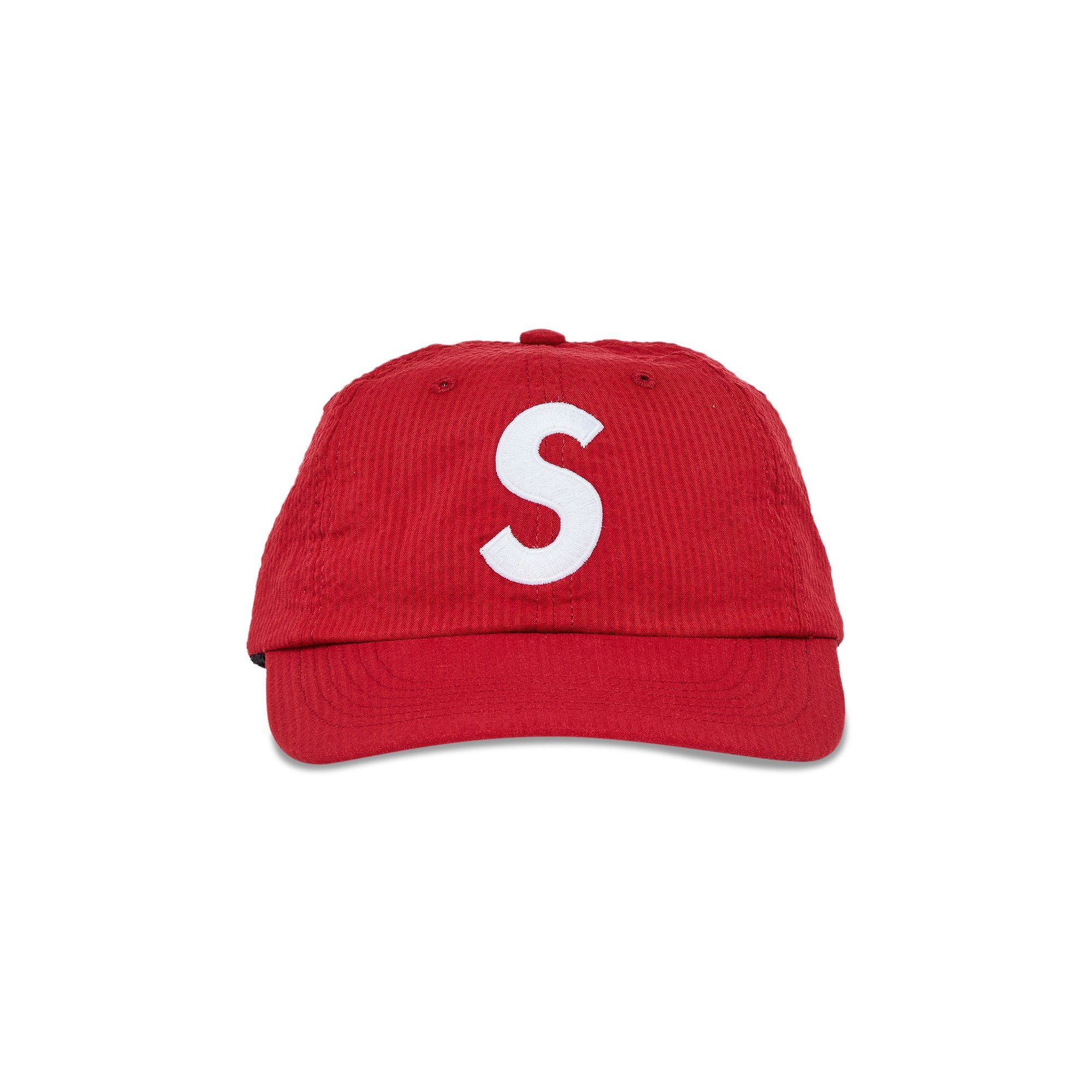 Supreme Seersucker S Logo 6-Panel 'Red' - 1