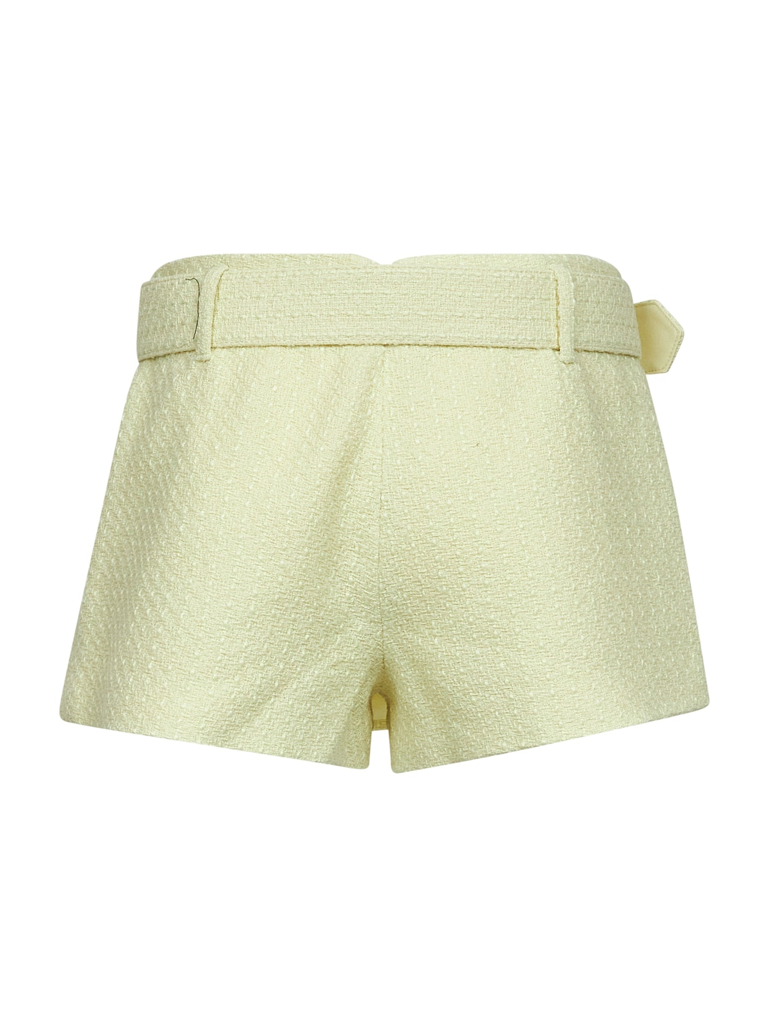 Yellow wool blend bouclé skorts - 2