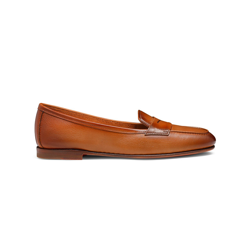 Women's light brown leather Carla loafer - 1