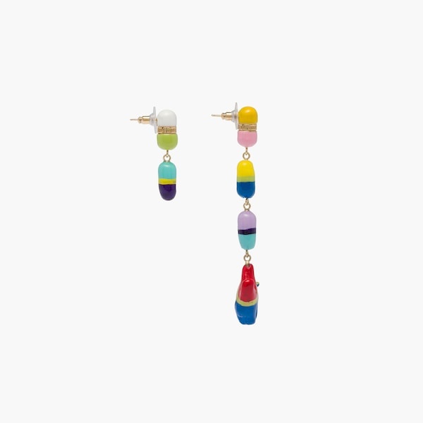 Metal and resin earrings - 6