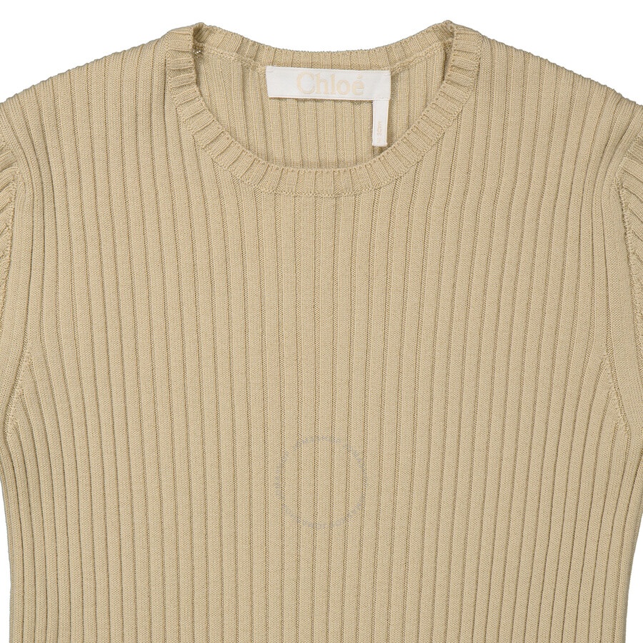 Chloe Ladies Iconic Milk Ribbed Wool Sweater - 7