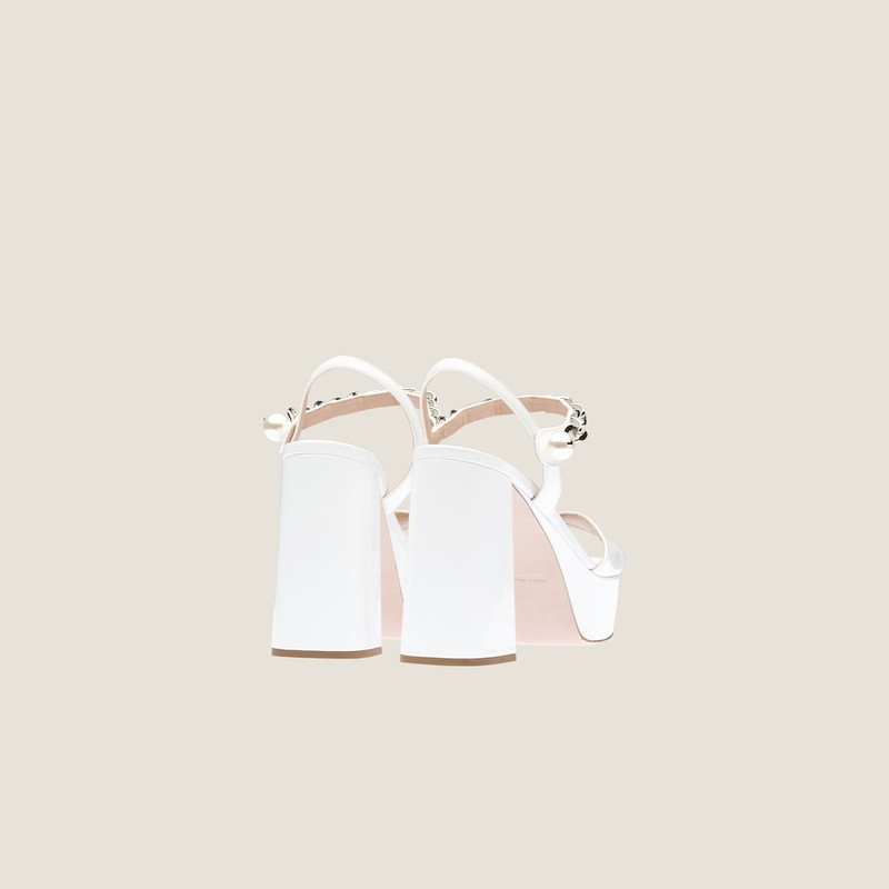 Miu Miu Patent leather platform sandals outlook