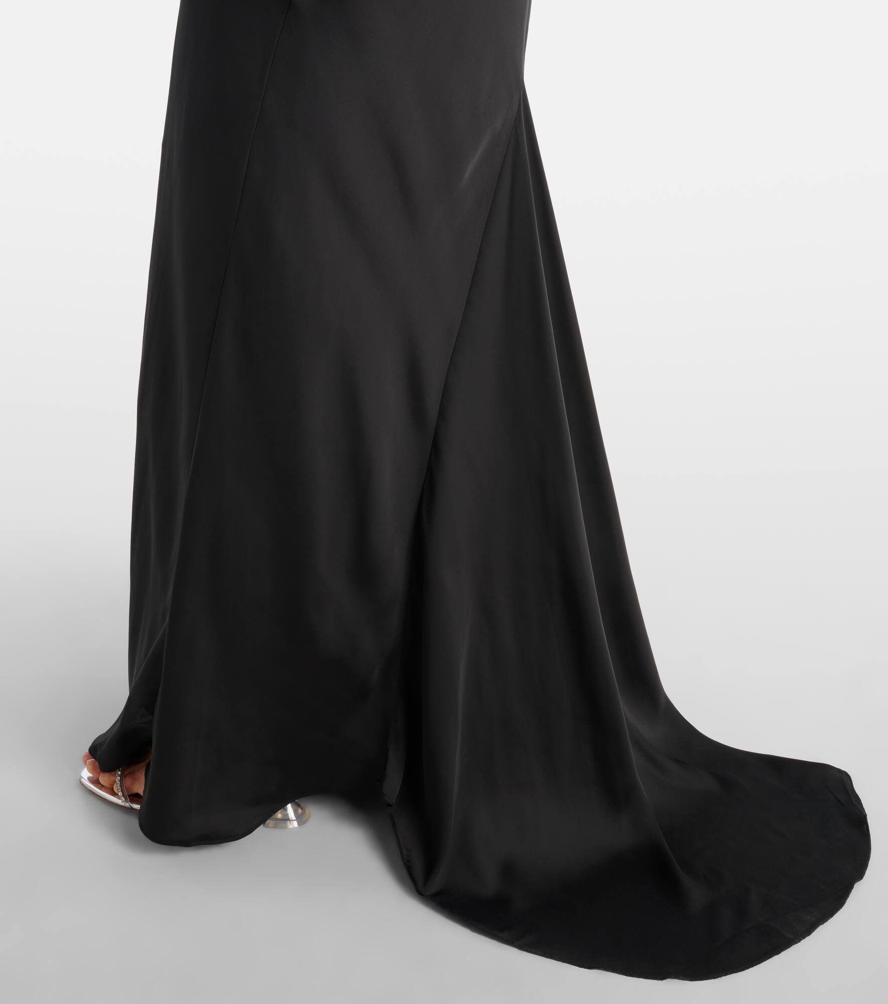 Draped satin corset gown - 5