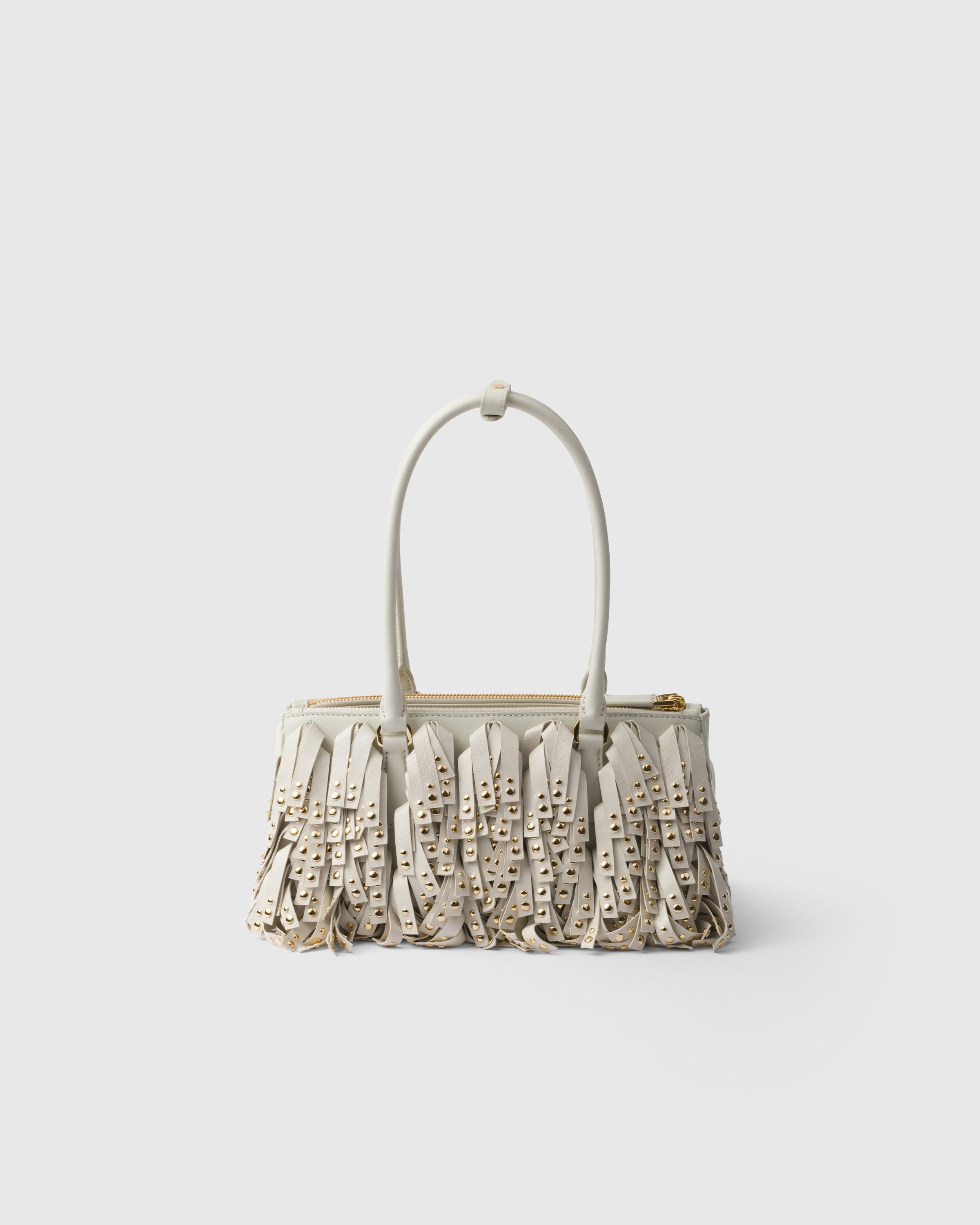 Prada Galleria medium nappa leather bag with fringe and studs - 4