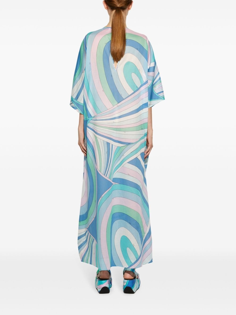 Iride-print cotton kaftan dress - 4