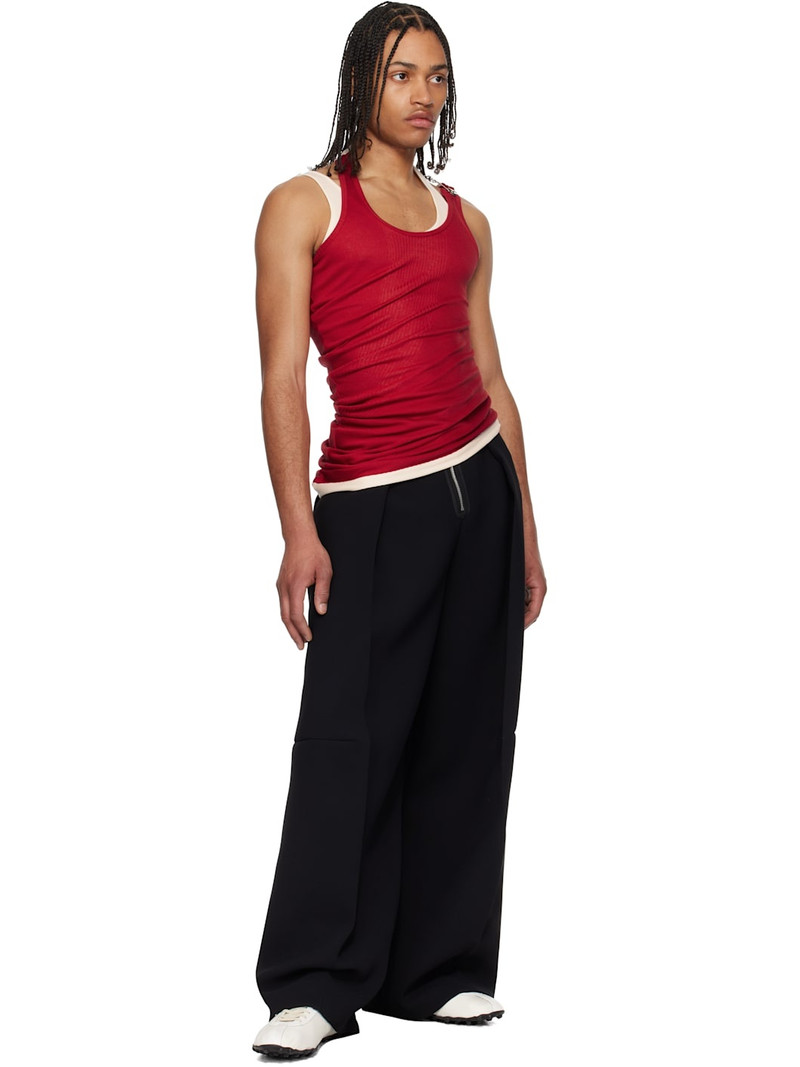 Jean Paul Gaultier Red & Off-White 'The Draped Double' Tank Top outlook